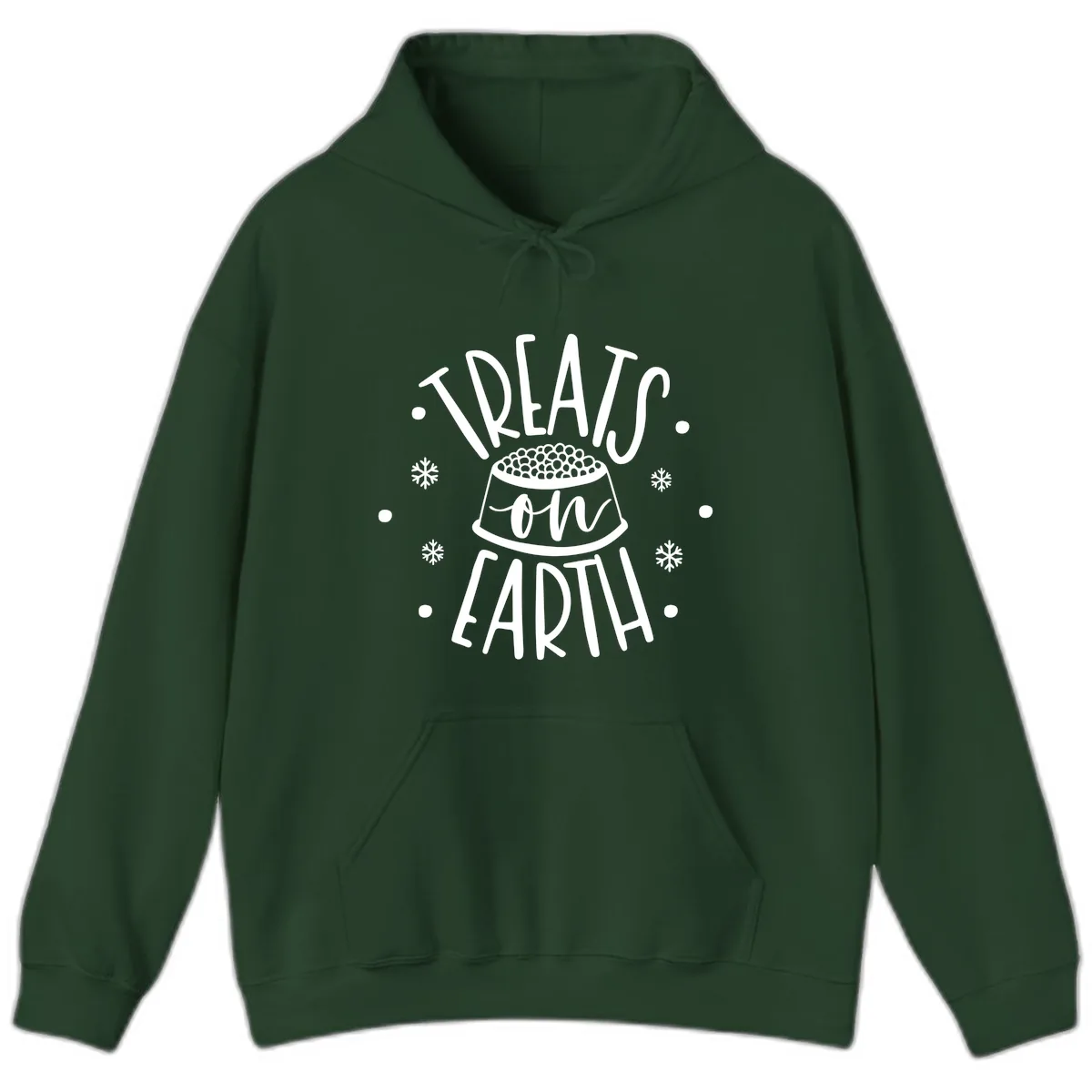 Treats On Earth Holiday Pet Design Hoodie in Forest Green