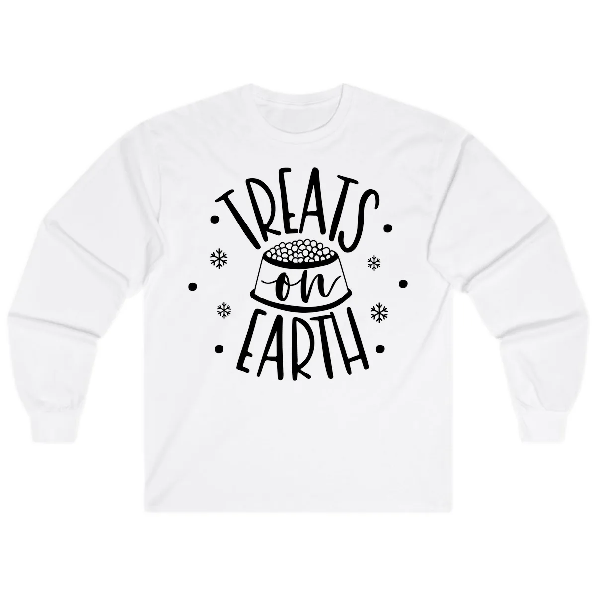 Treats On Earth Holiday Pet Design Long Sleeve in White