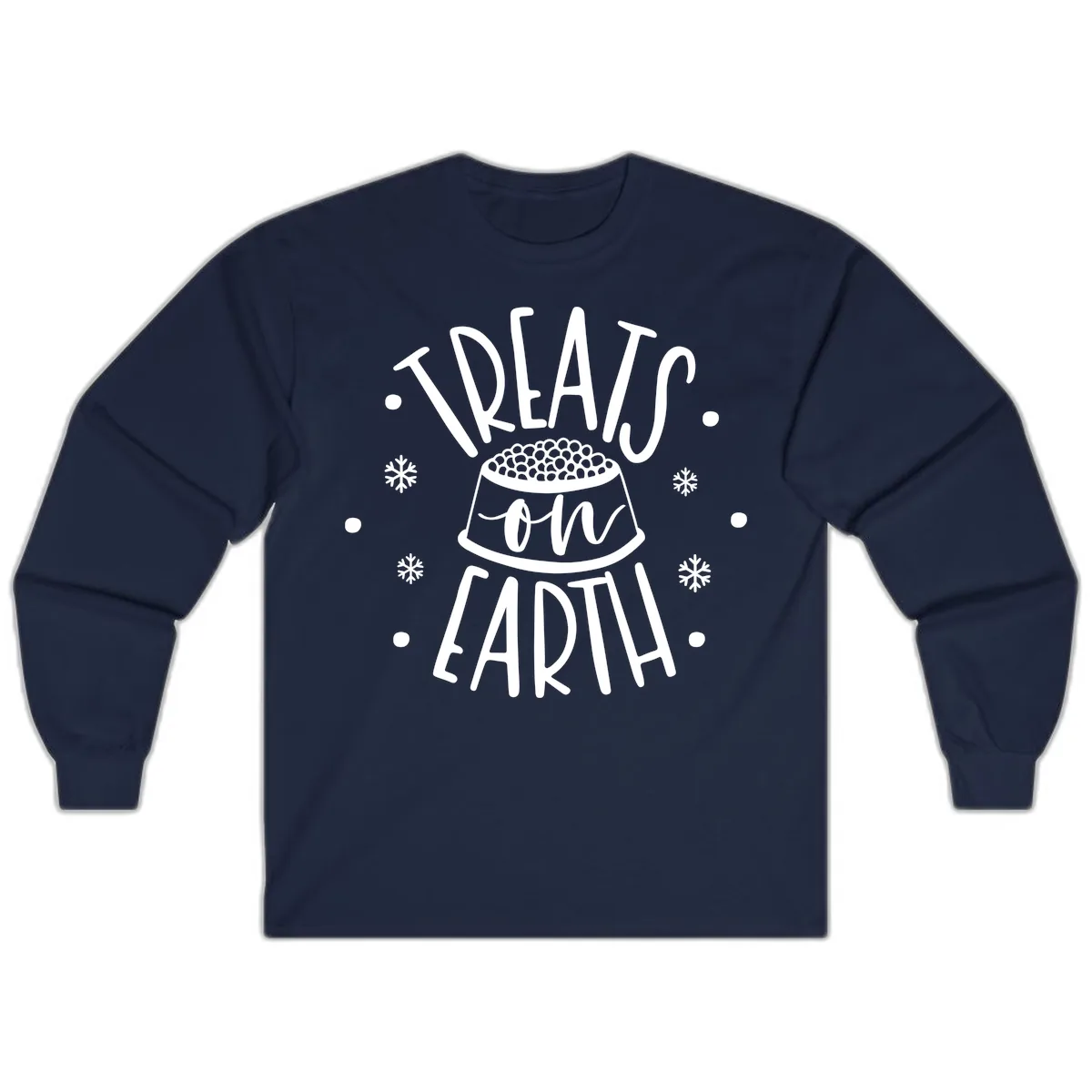 Treats On Earth Holiday Pet Design Long Sleeve in Navy