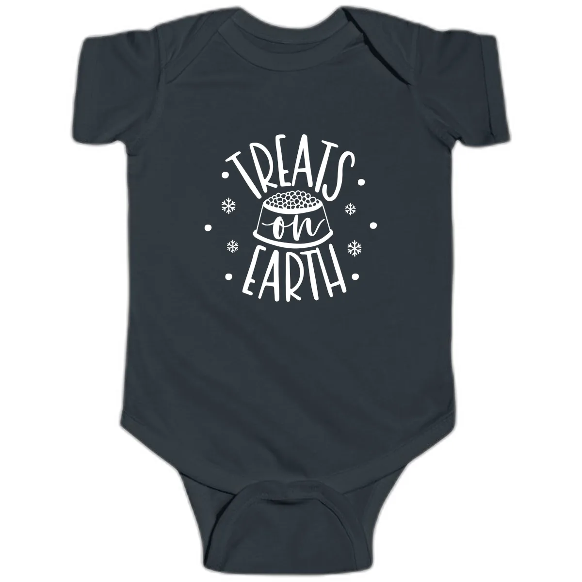 Treats On Earth Holiday Pet Design Baby Onesie in Black