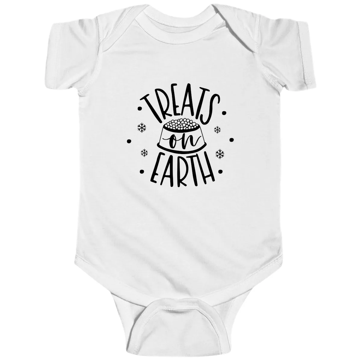 Treats On Earth Holiday Pet Design Baby Onesie in White