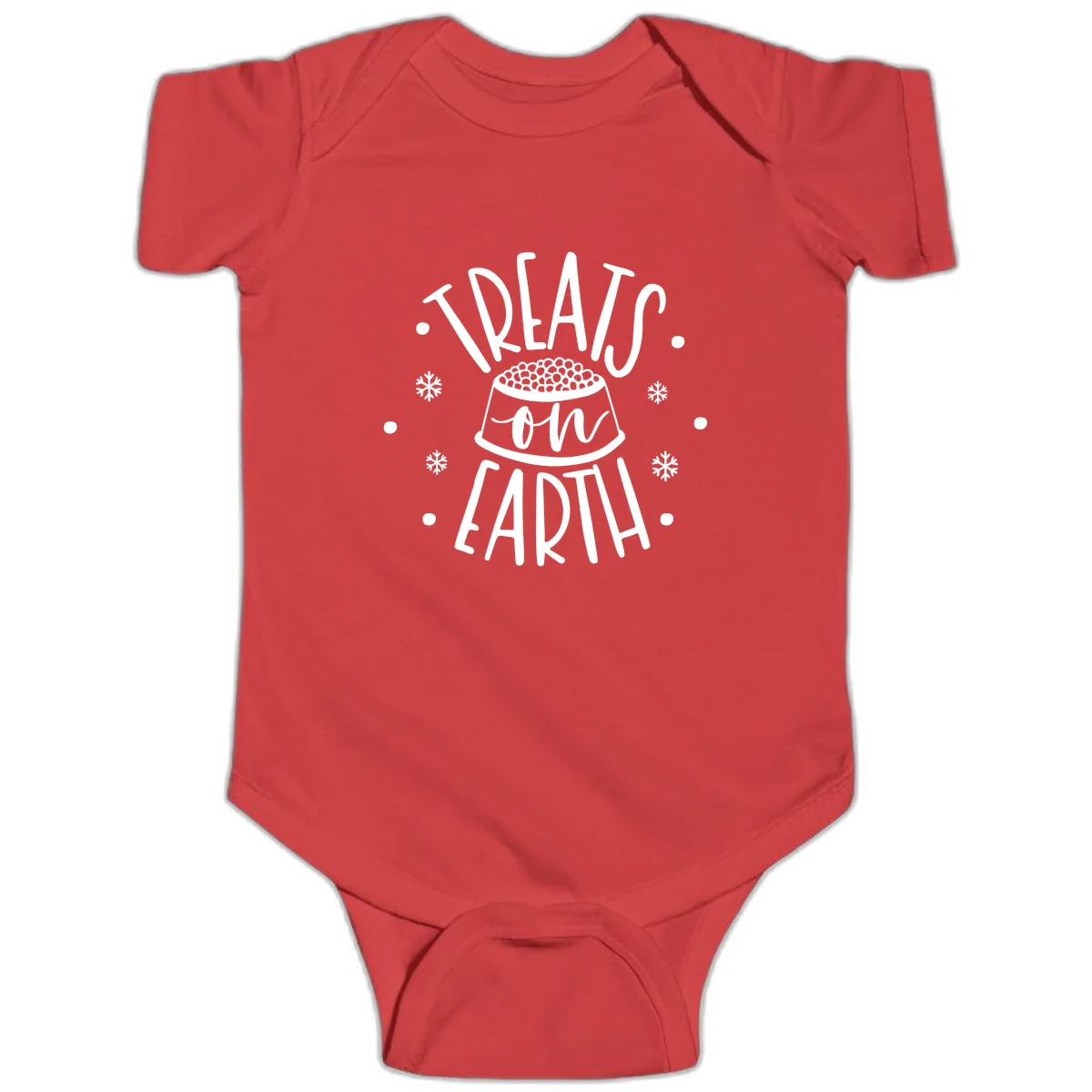 Treats On Earth Holiday Pet Design Baby Onesie in Red