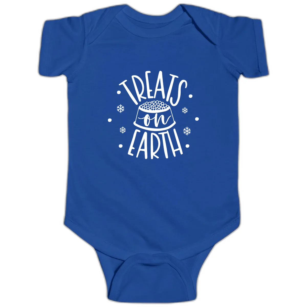 Treats On Earth Holiday Pet Design Baby Onesie in Royal