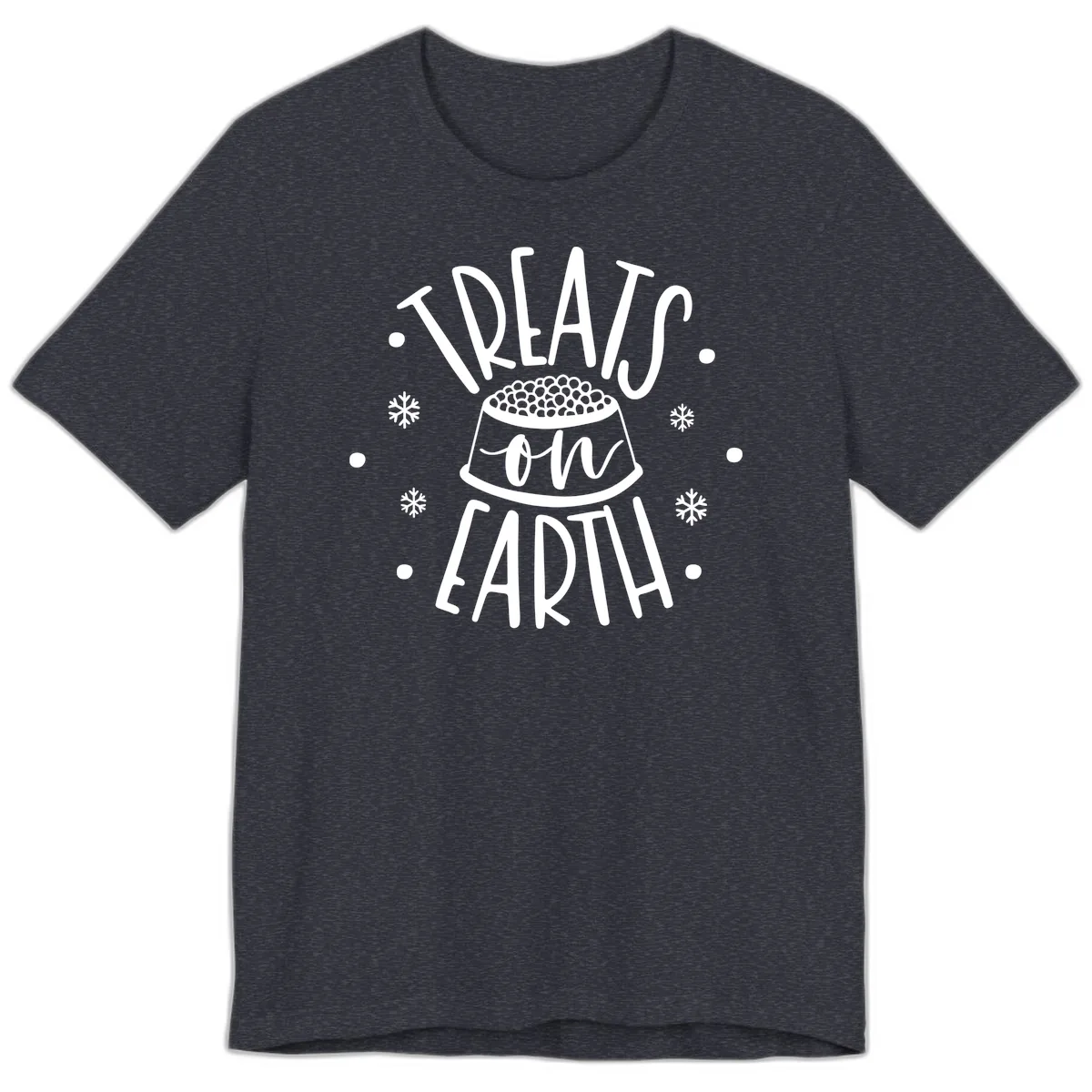 Treats On Earth Holiday Pet Design Premium T-Shirt in Heather Navy