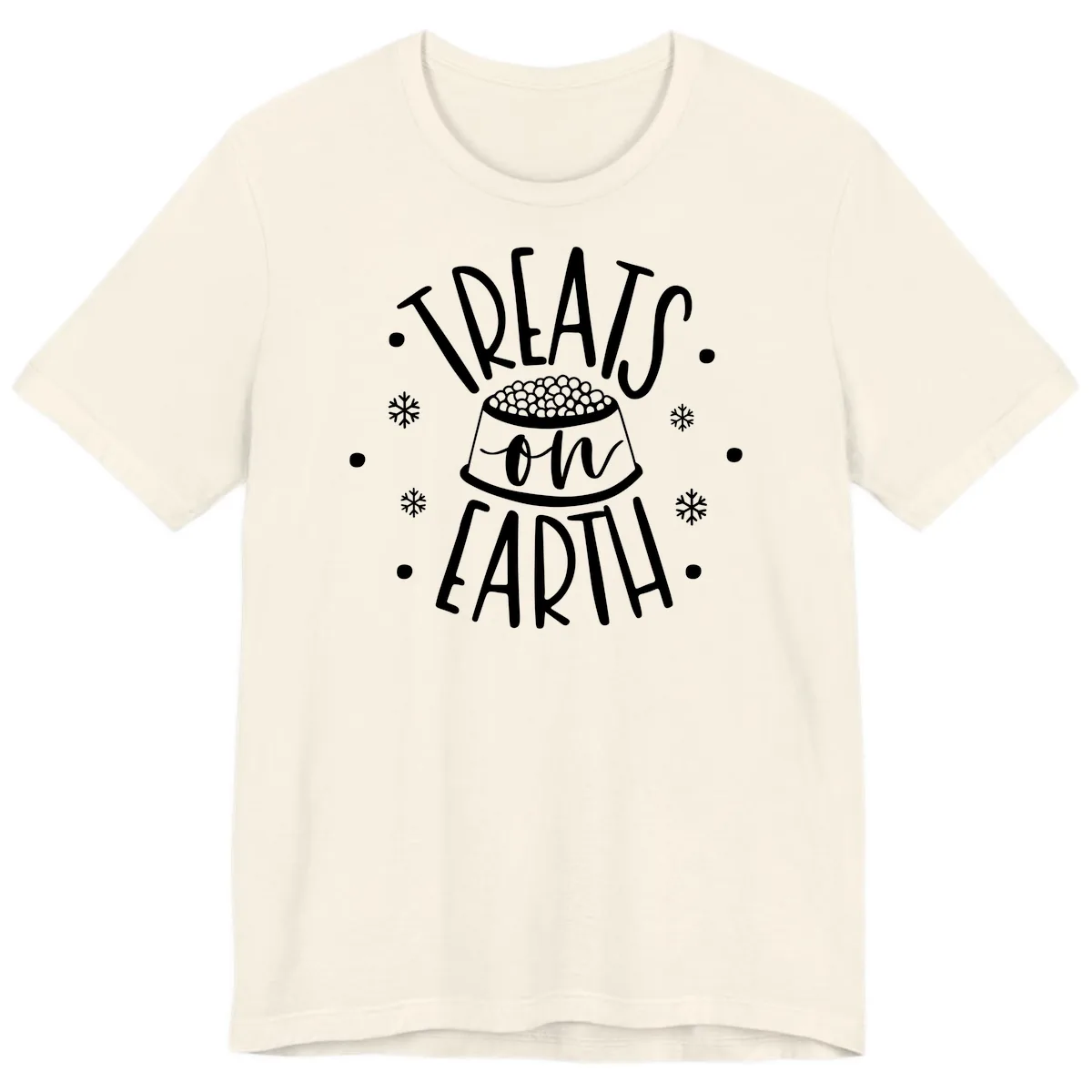 Treats On Earth Holiday Pet Design Premium T-Shirt in Natural