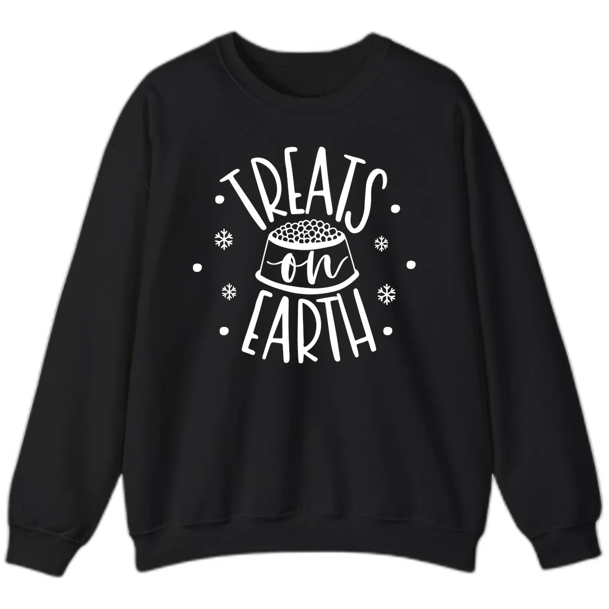 Treats On Earth Holiday Pet Design Sweatshirt in Black