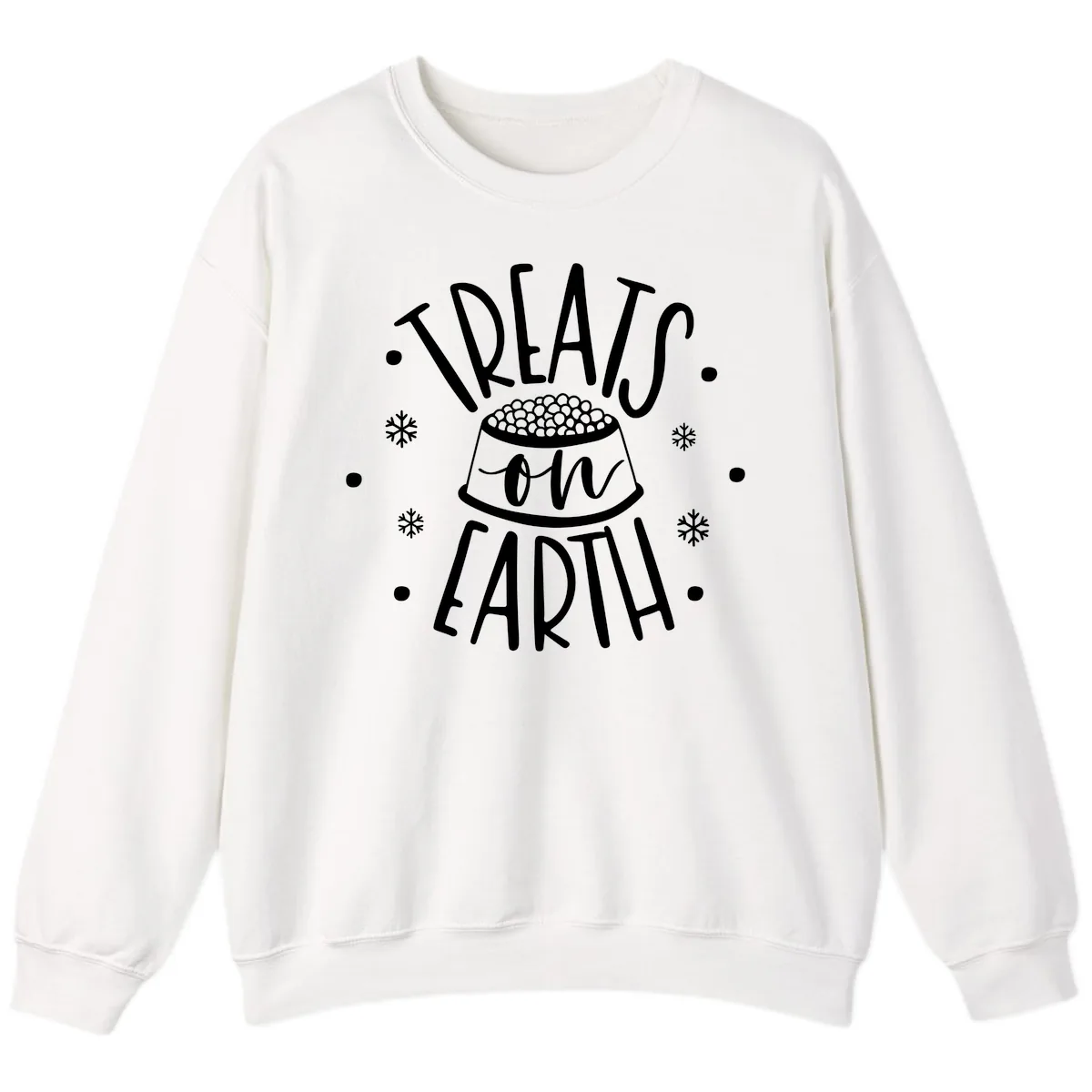 Treats On Earth Holiday Pet Design Sweatshirt in White
