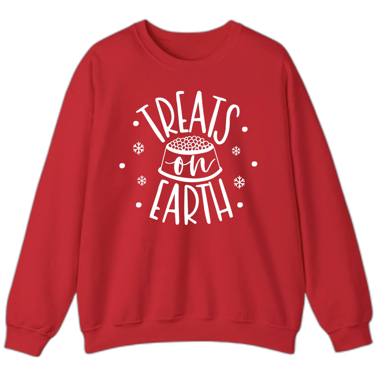 Treats On Earth Holiday Pet Design Sweatshirt in Red