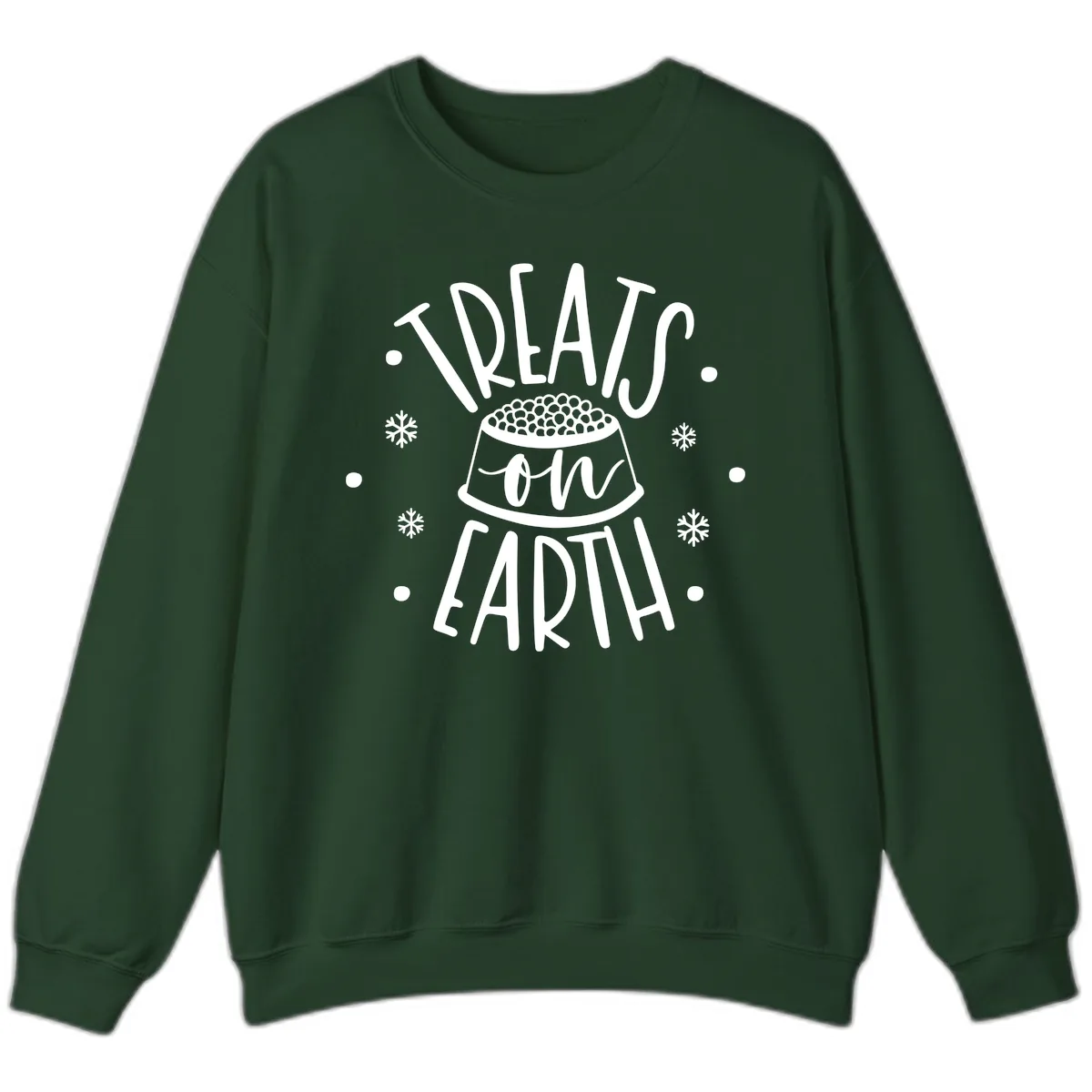 Treats On Earth Holiday Pet Design Sweatshirt in Forest Green