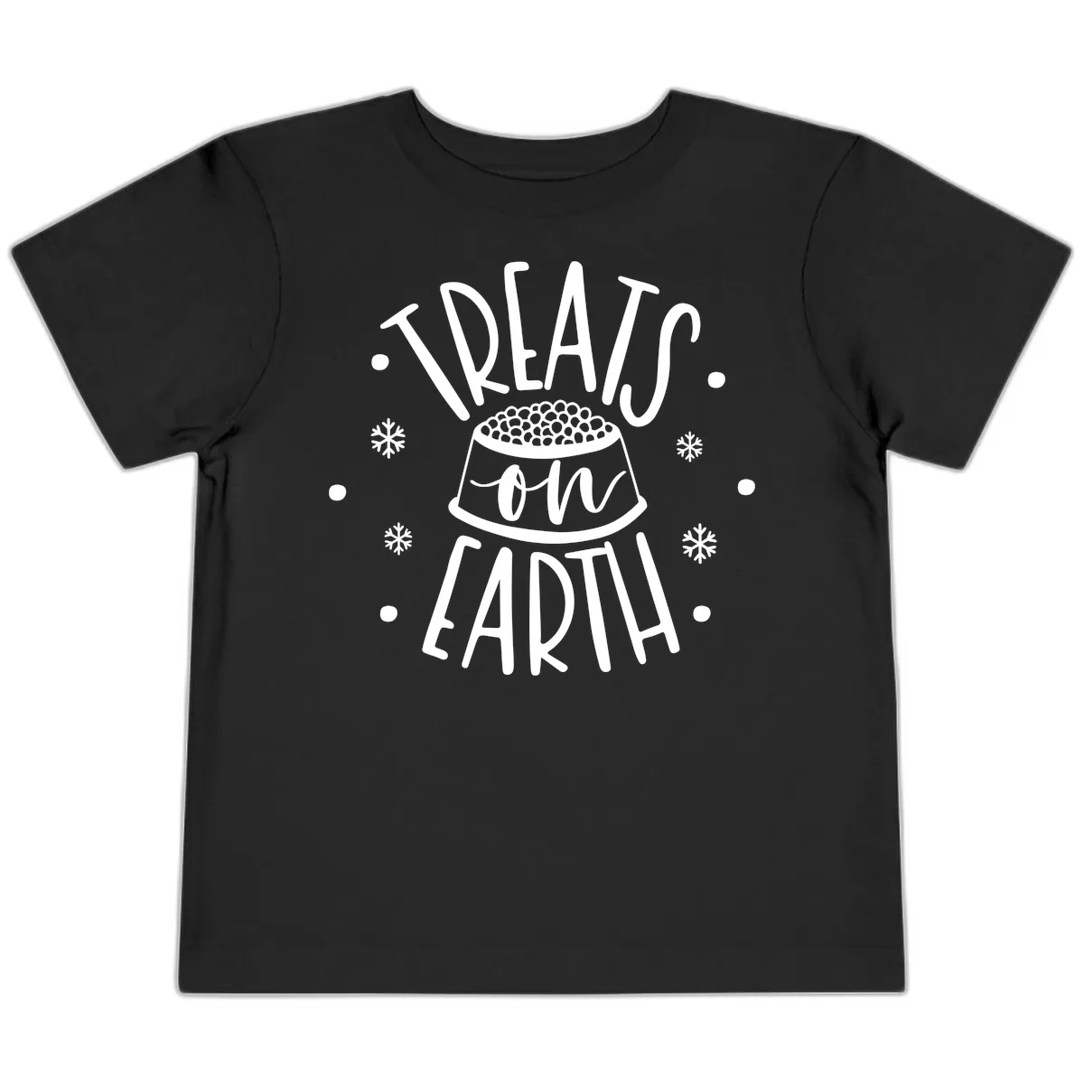 Treats On Earth Holiday Pet Design Toddler T-Shirt in Black