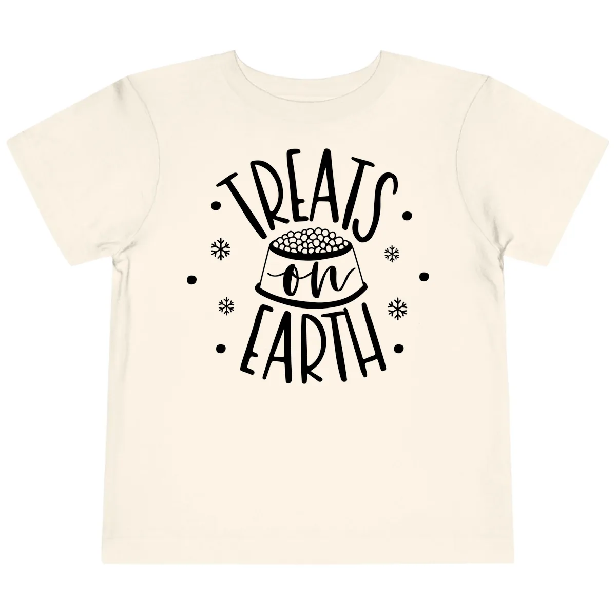 Treats On Earth Holiday Pet Design Toddler T-Shirt in Natural