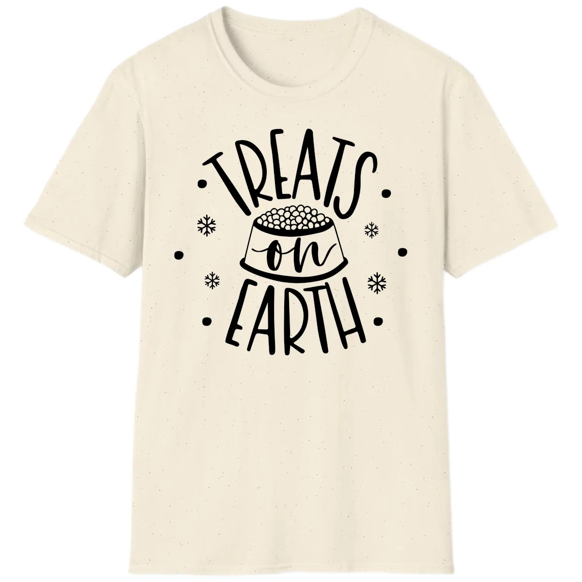 Treats On Earth Holiday Pet Design T-Shirt in Natural