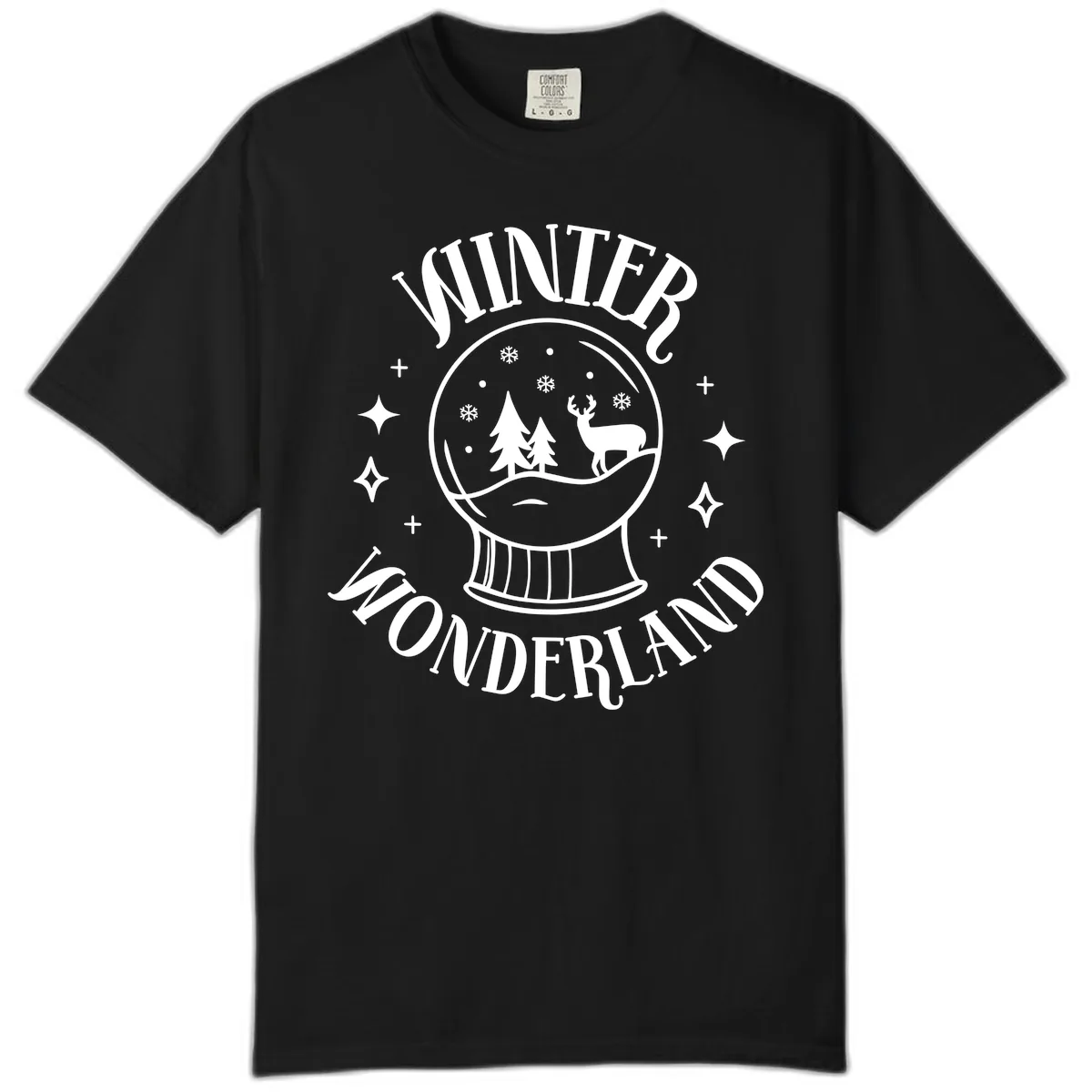 Winter Wonderland Snow Globe Comfort Color in Black