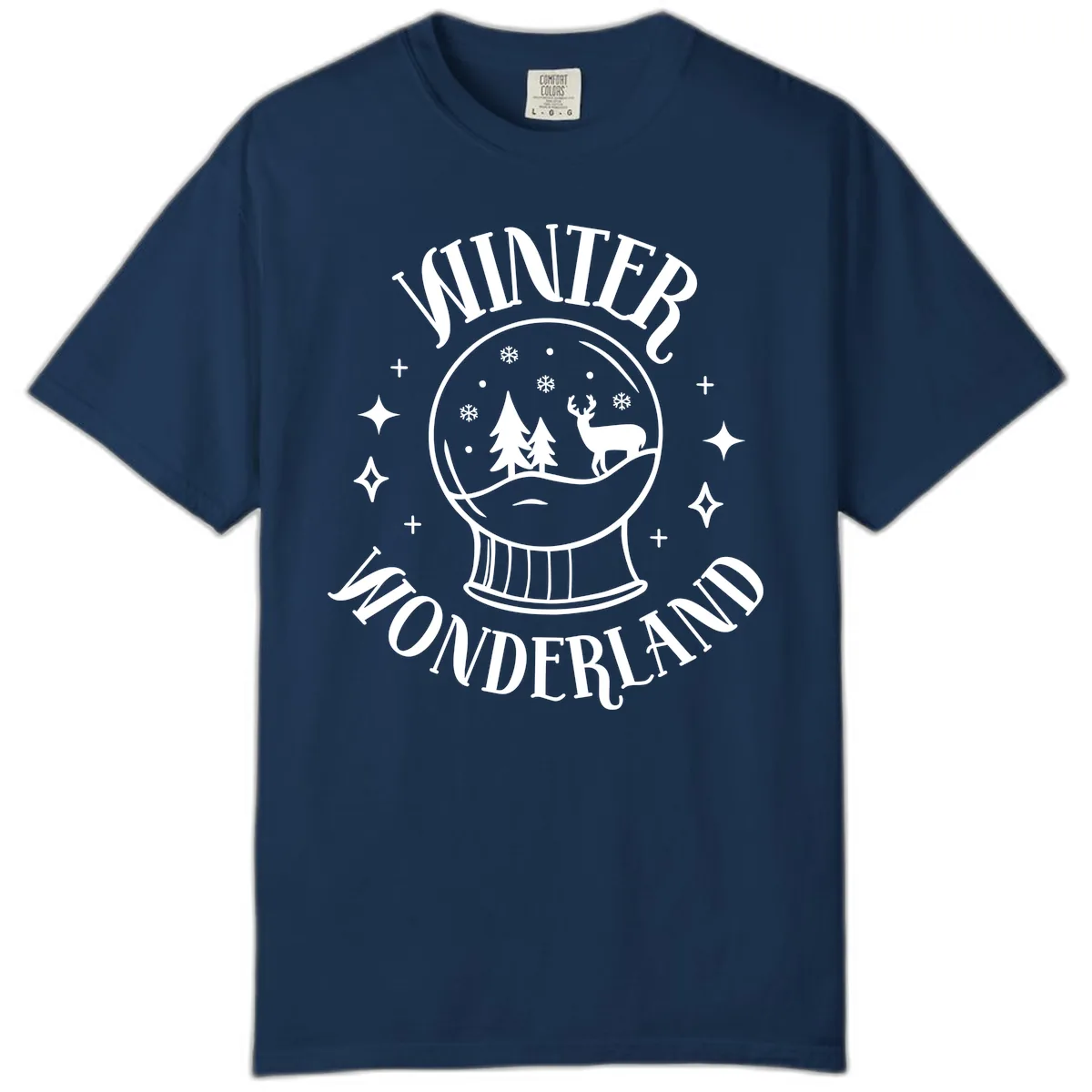 Winter Wonderland Snow Globe Comfort Color in Navy