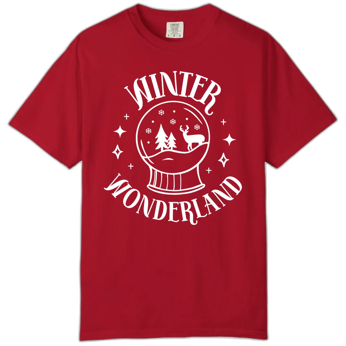 Winter Wonderland Snow Globe Comfort Color in Red