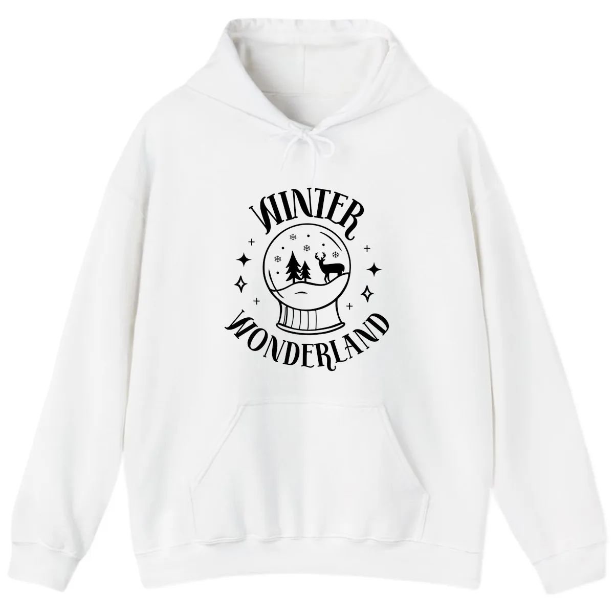 Winter Wonderland Snow Globe Hoodie in White