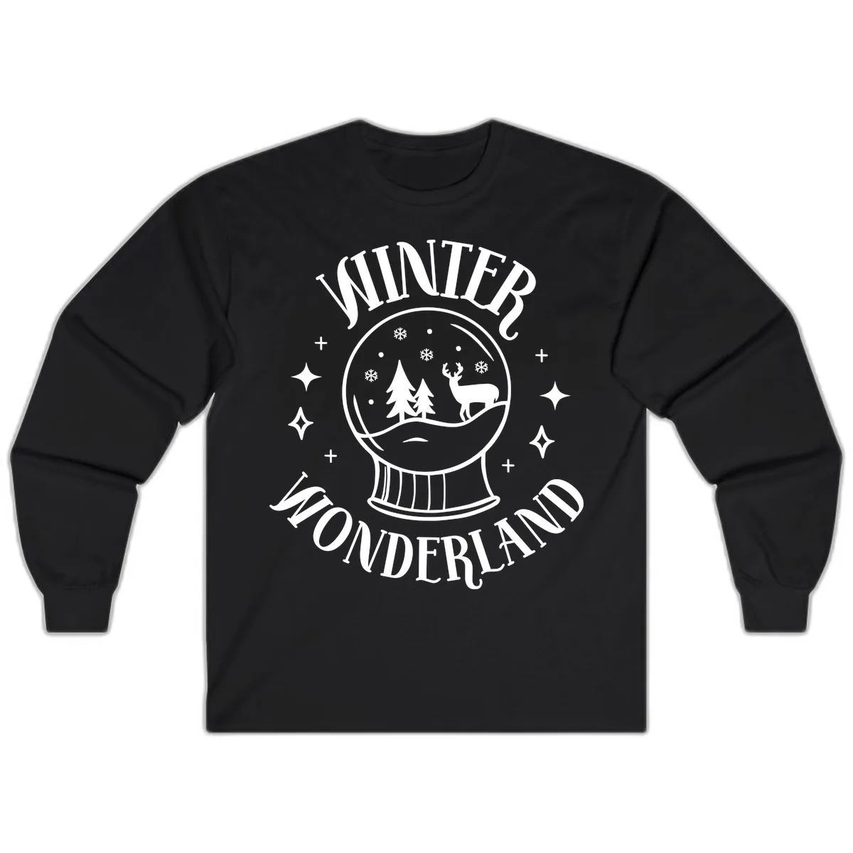 Winter Wonderland Snow Globe Long Sleeve in Black