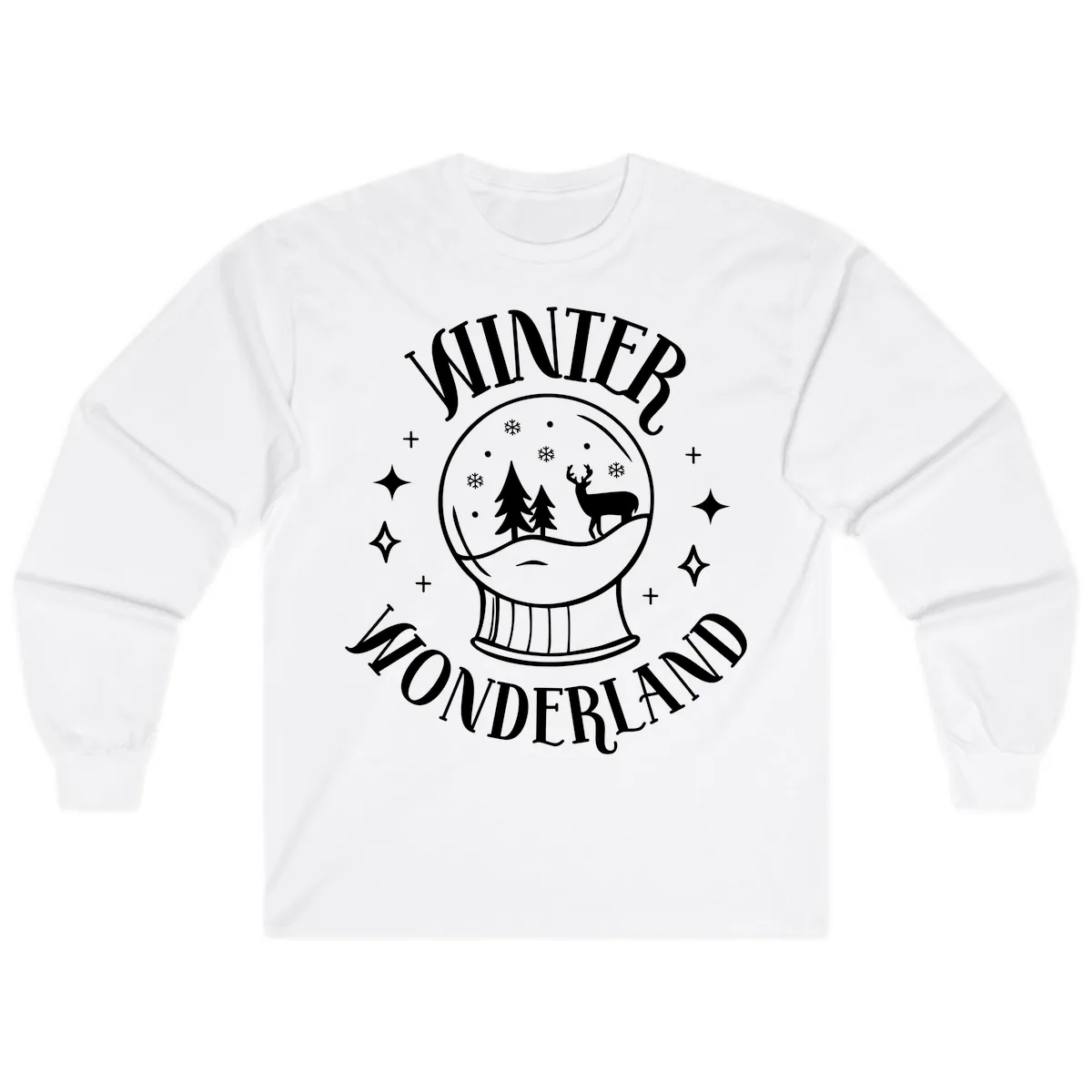 Winter Wonderland Snow Globe Long Sleeve in White