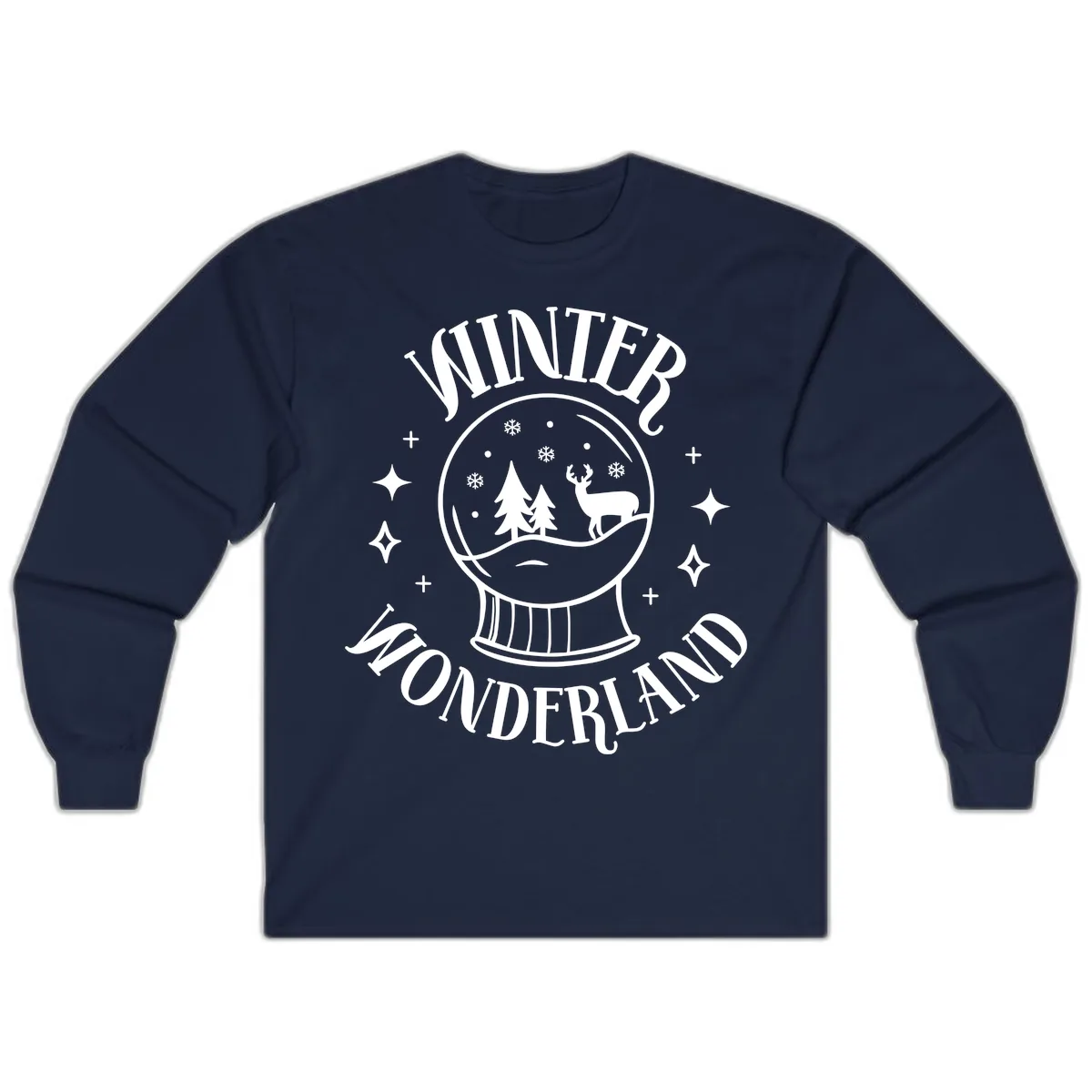 Winter Wonderland Snow Globe Long Sleeve in Navy