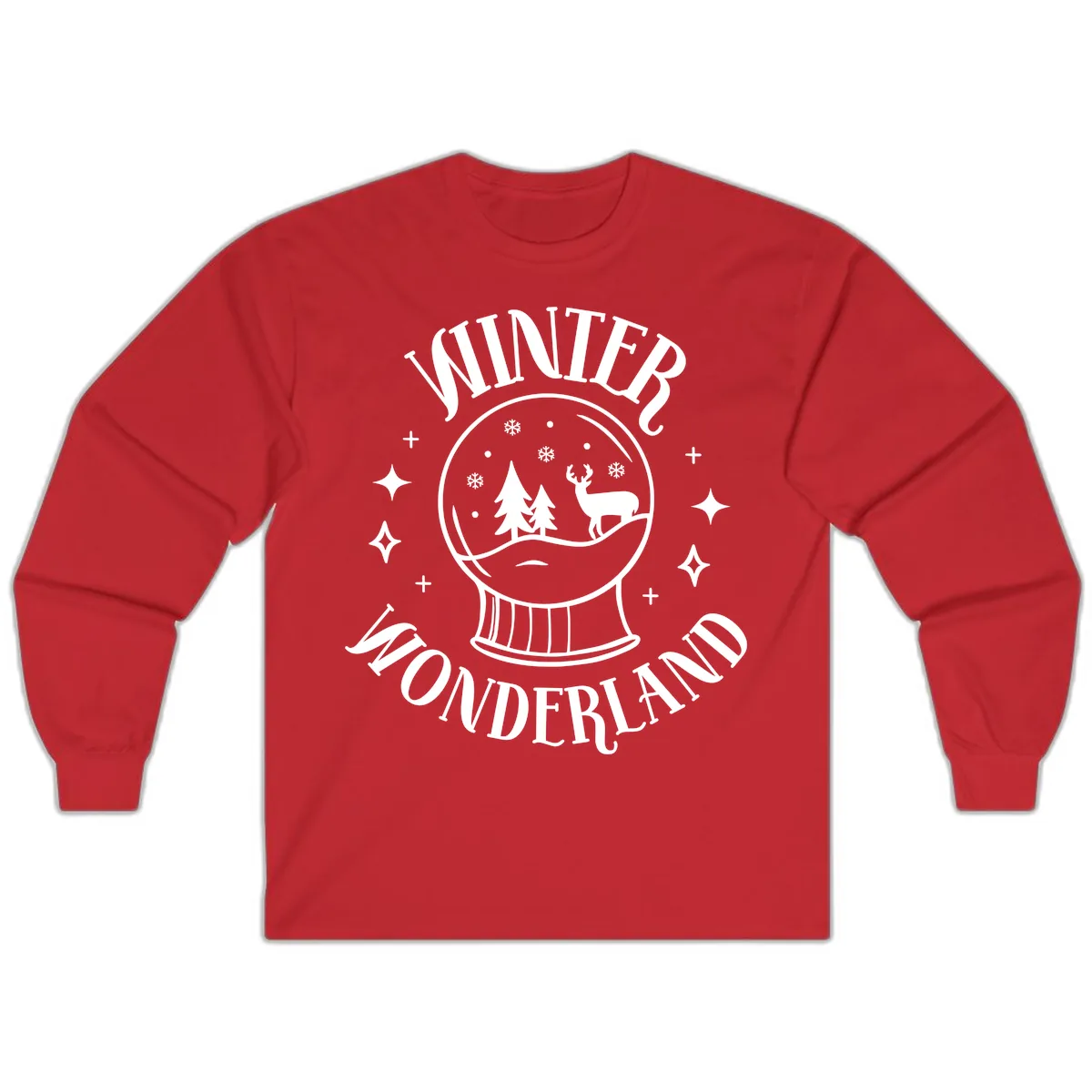 Winter Wonderland Snow Globe Long Sleeve in Red