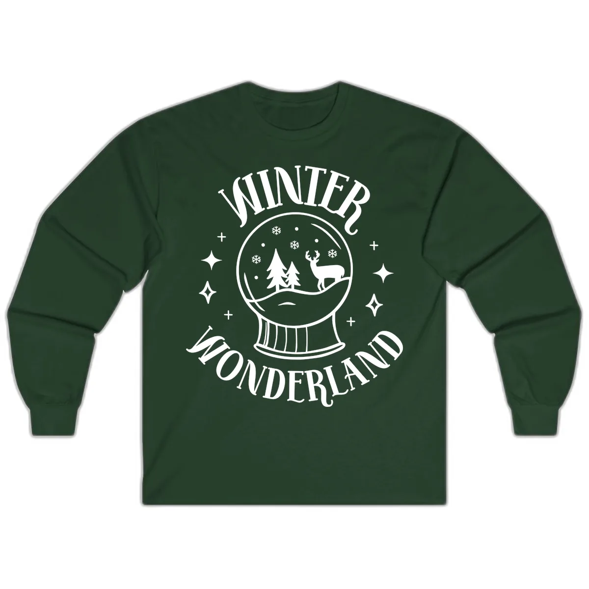 Winter Wonderland Snow Globe Long Sleeve in Forest Green