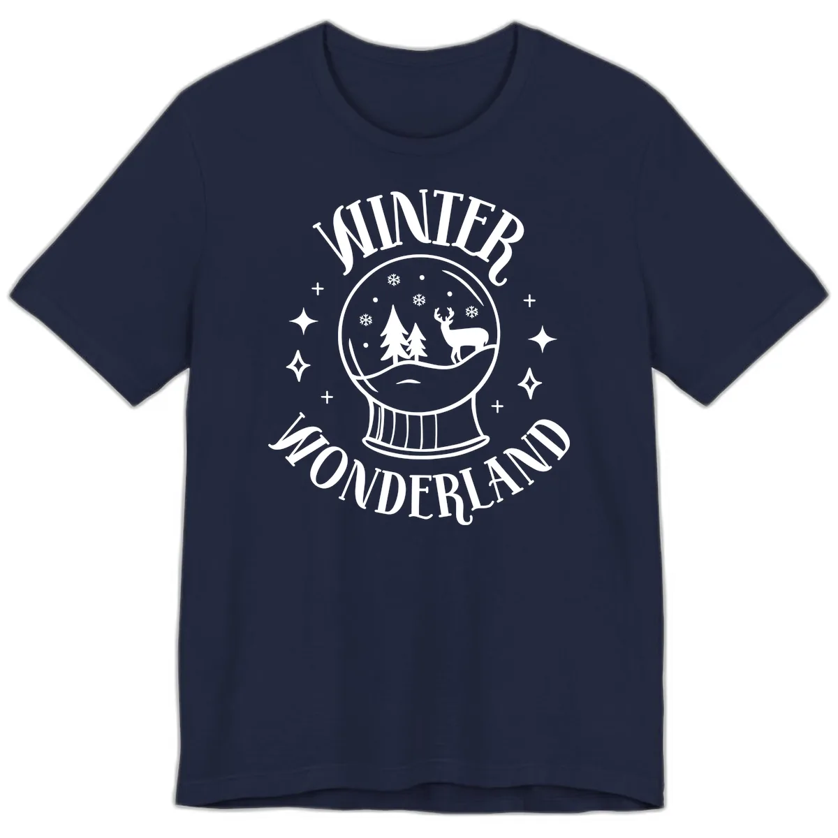 Winter Wonderland Snow Globe Premium T-Shirt in Navy