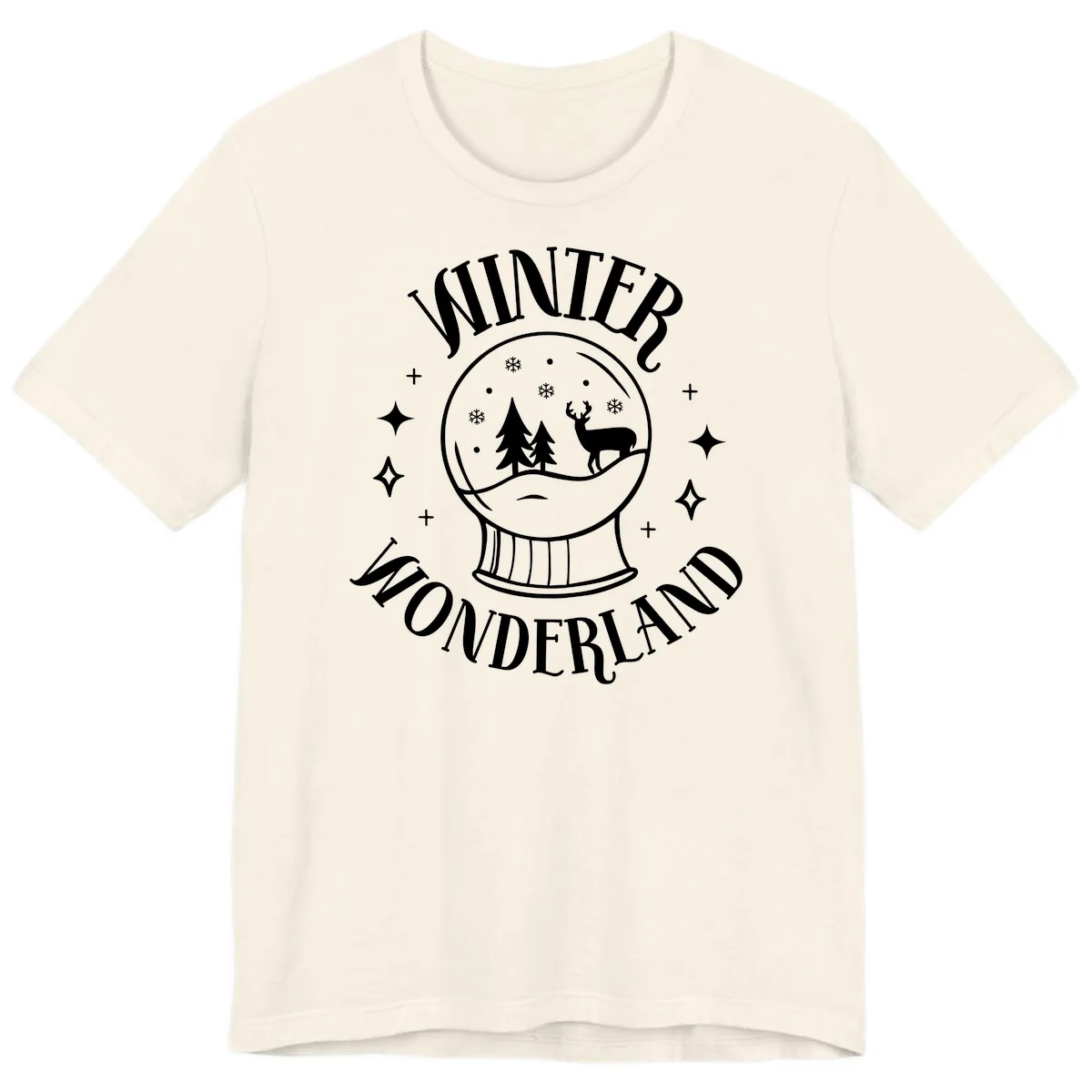 Winter Wonderland Snow Globe Premium T-Shirt in Natural