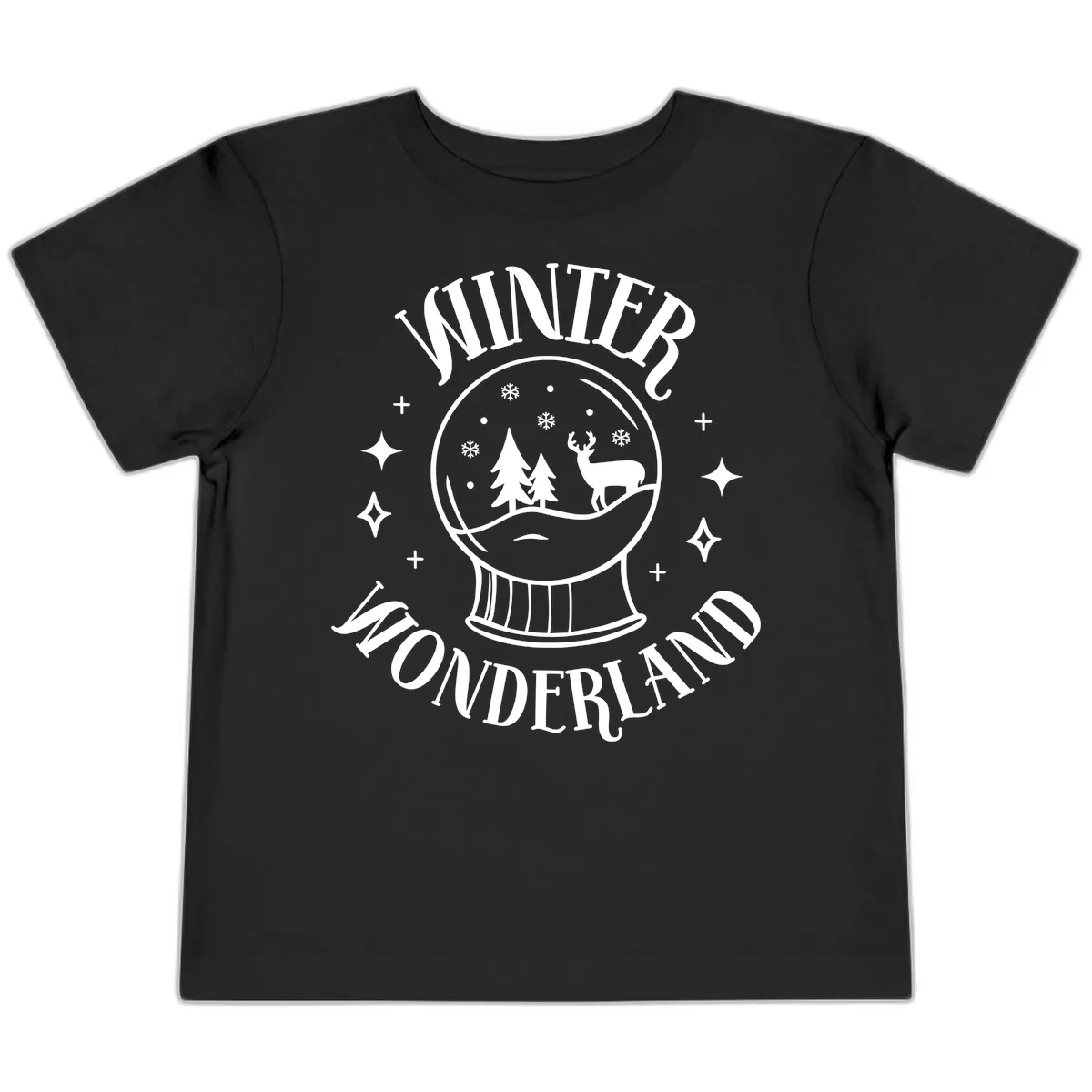 Winter Wonderland Snow Globe Toddler T-Shirt in Black
