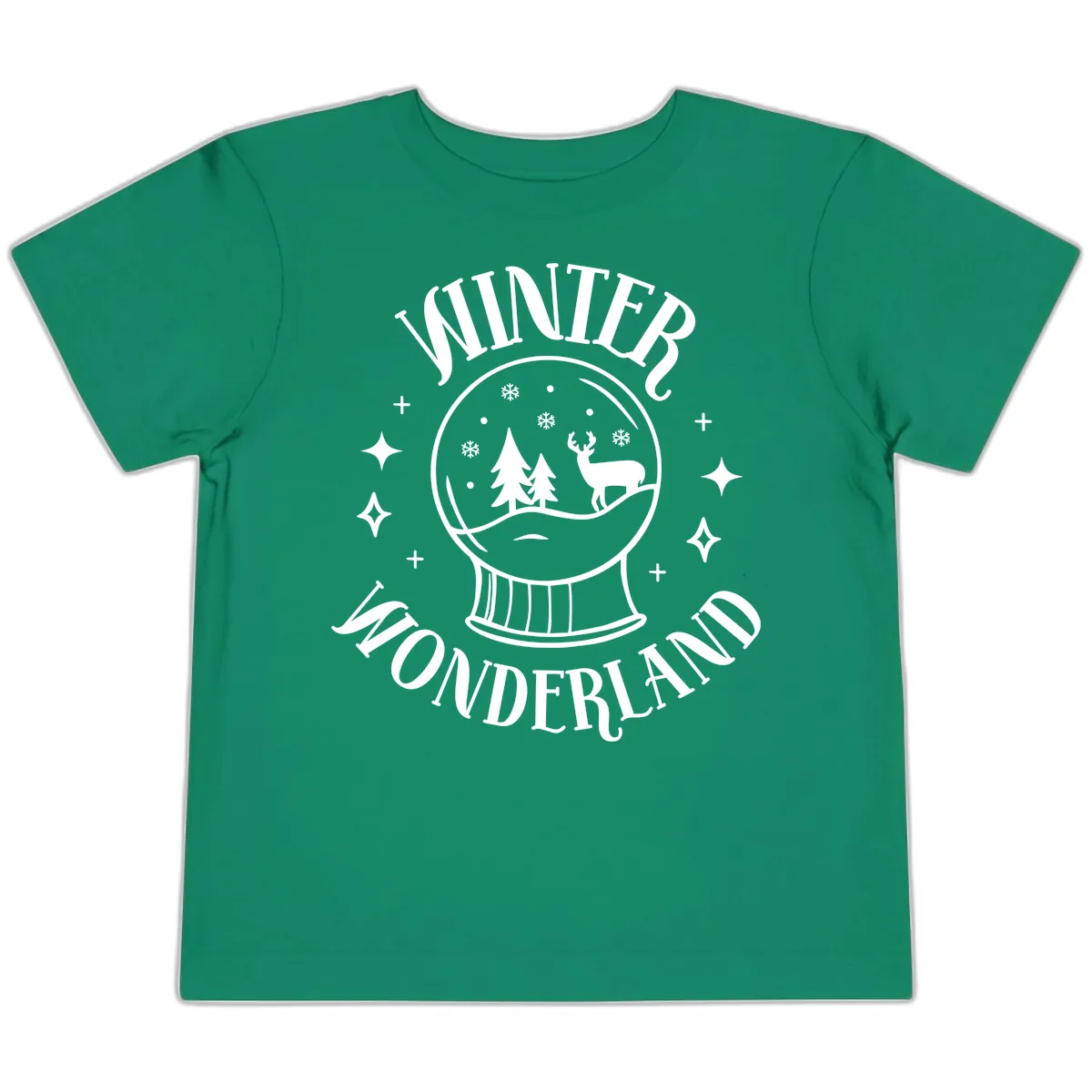 Winter Wonderland Snow Globe Toddler T-Shirt in Kelly