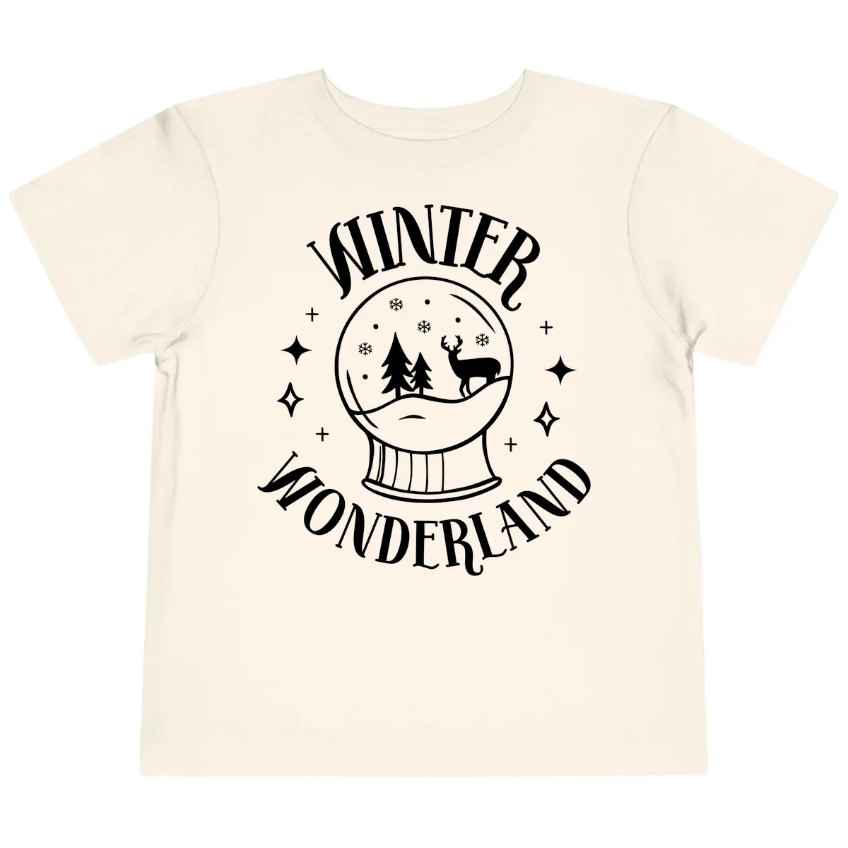 Winter Wonderland Snow Globe Toddler T-Shirt in Natural