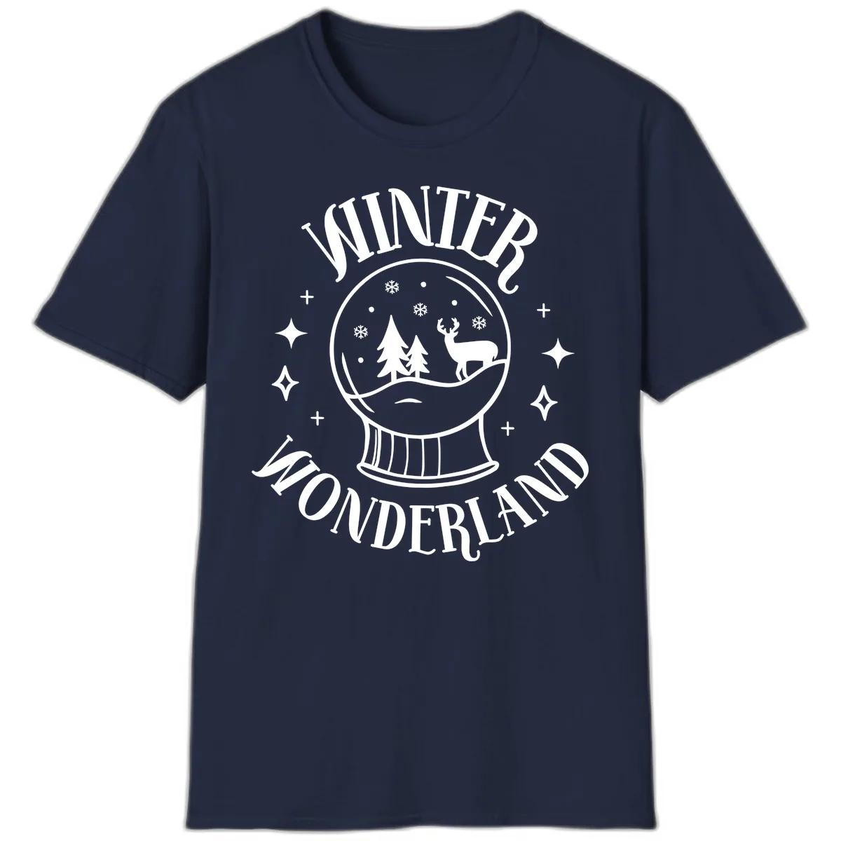 Winter Wonderland Snow Globe T-Shirt in Navy