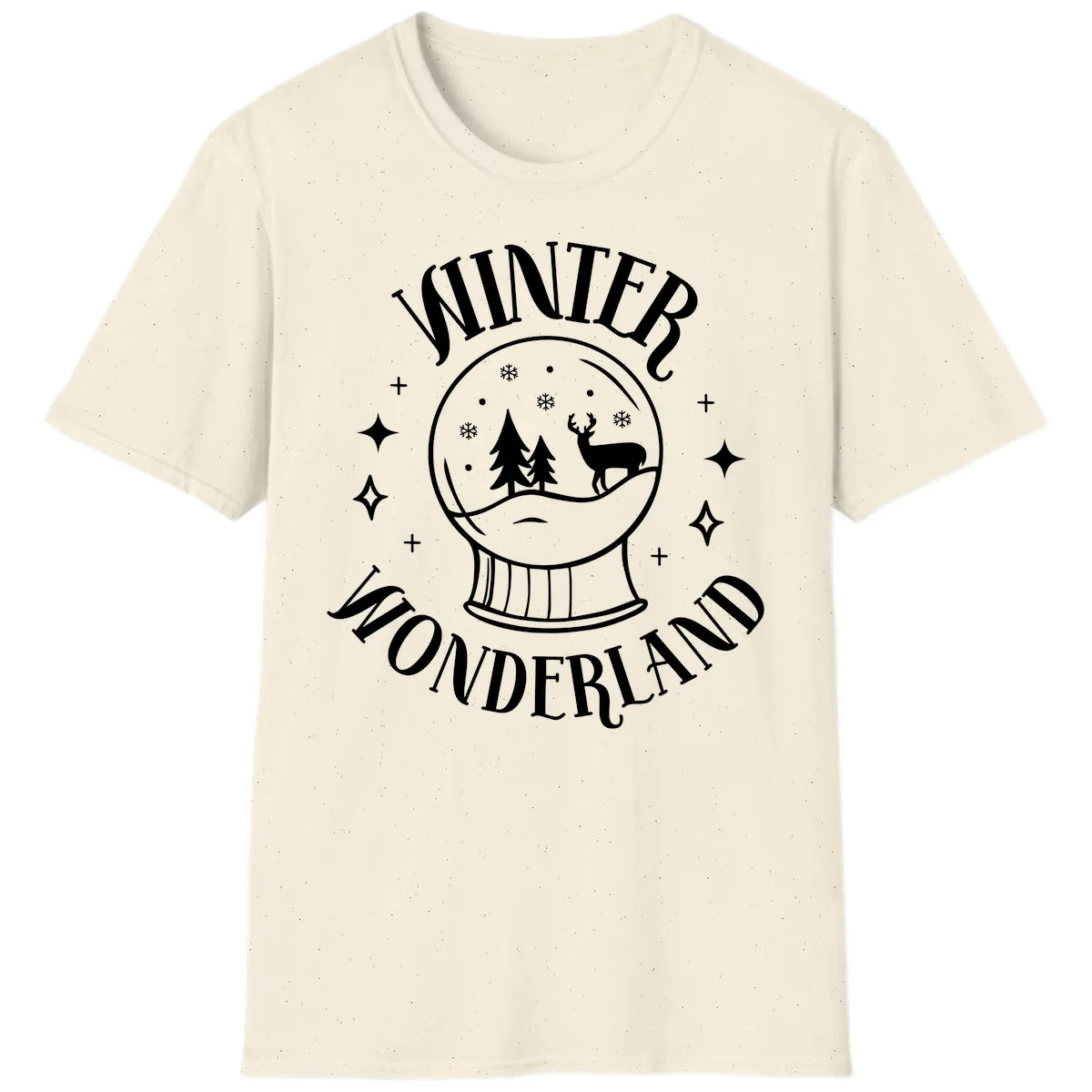 Winter Wonderland Snow Globe T-Shirt in Natural