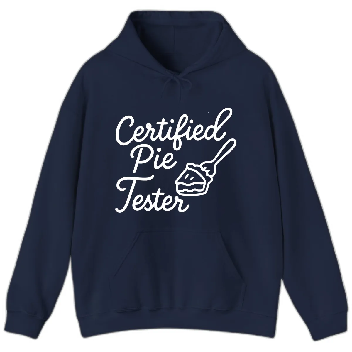 Certified Pie Tester Design Hoodie in Navy