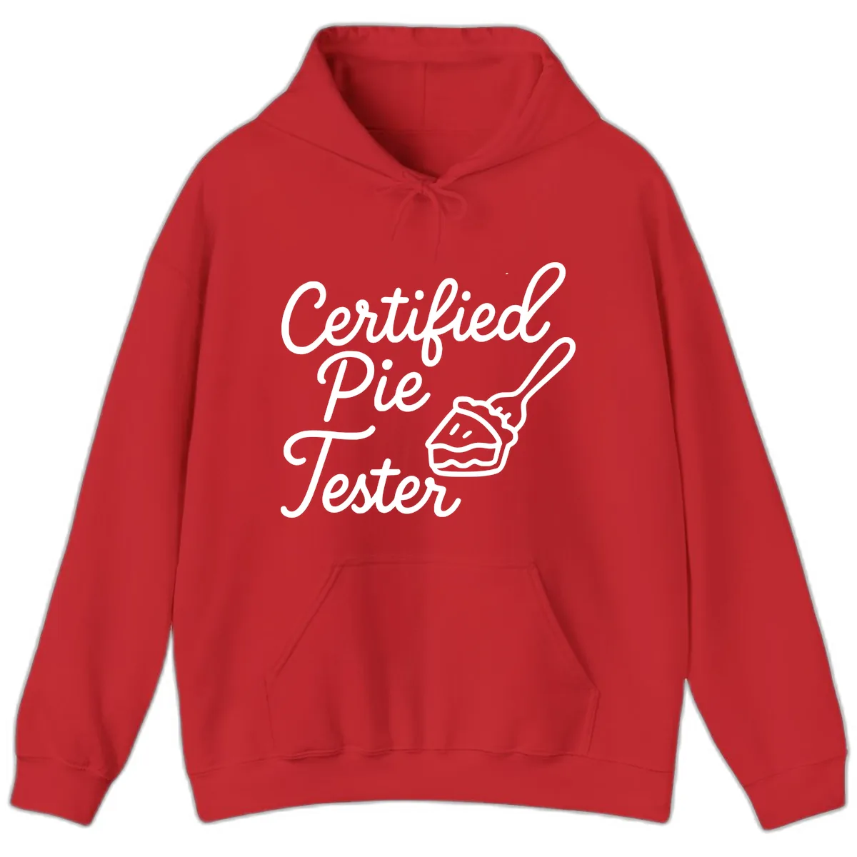 Certified Pie Tester Design Hoodie in Red