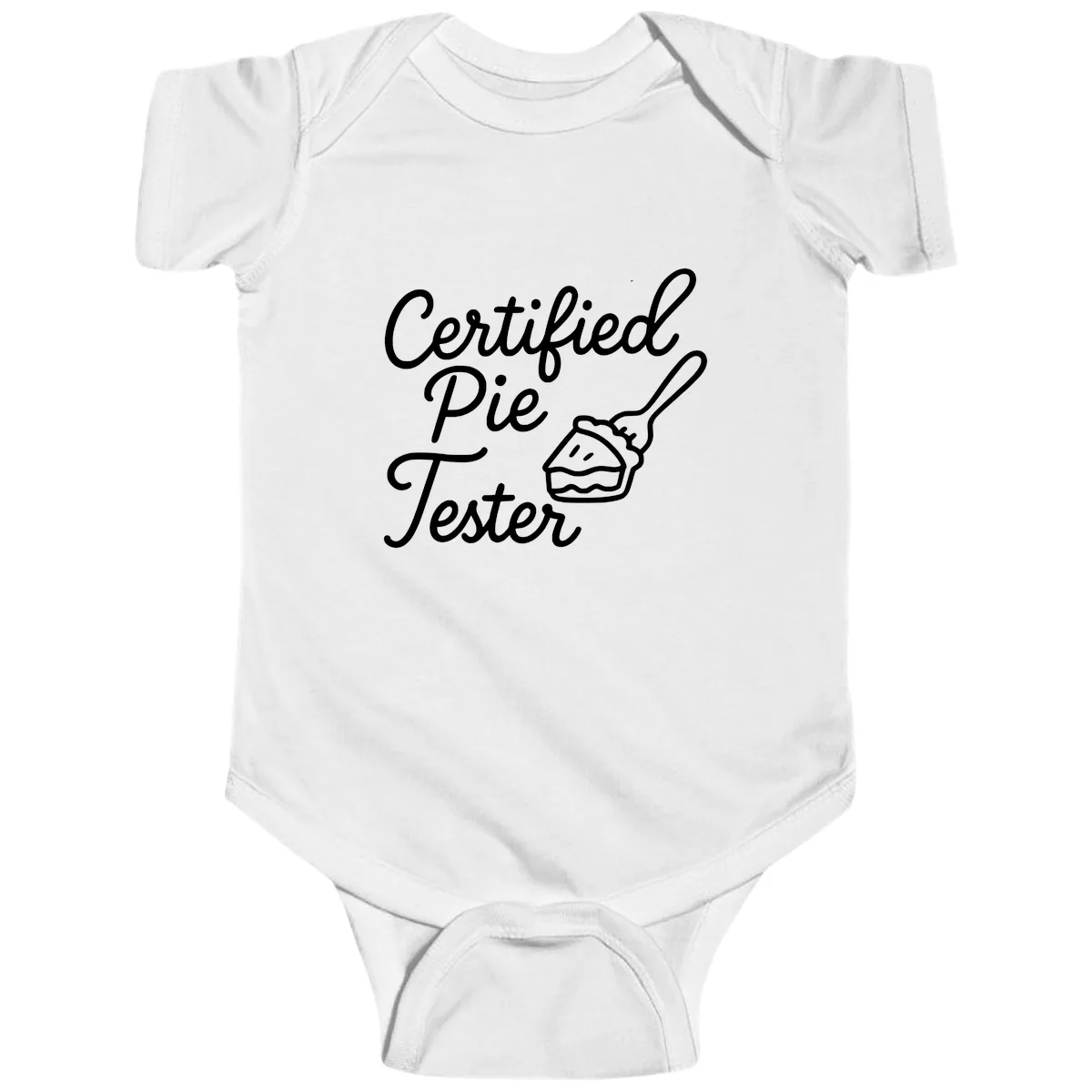Certified Pie Tester Design Baby Onesie in White