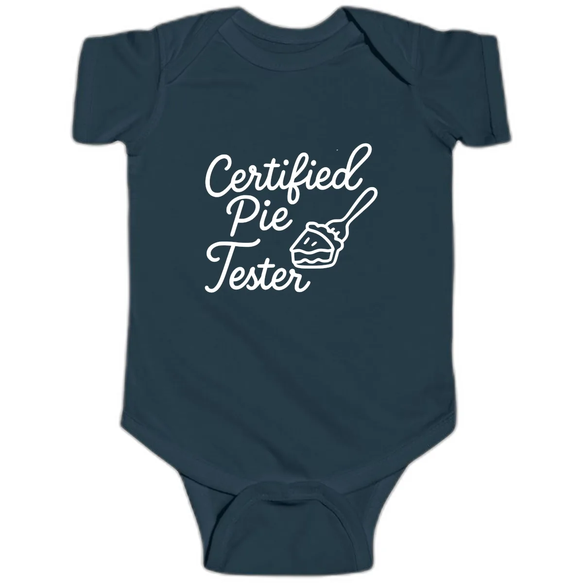 Certified Pie Tester Design Baby Onesie in Navy