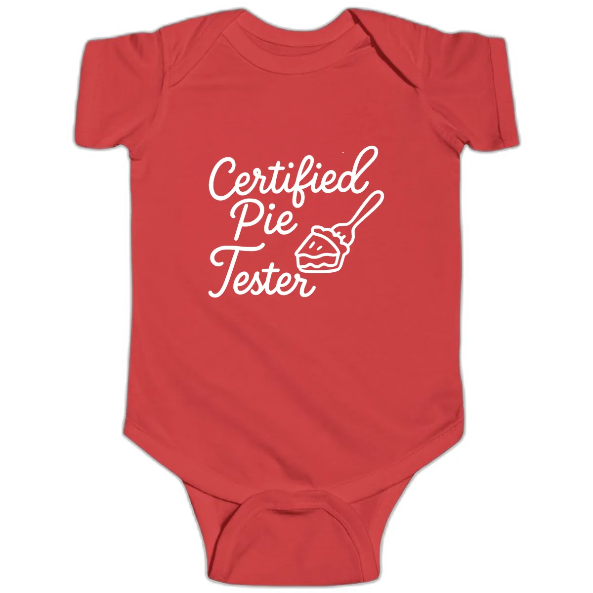 Certified Pie Tester Design Baby Onesie in Red