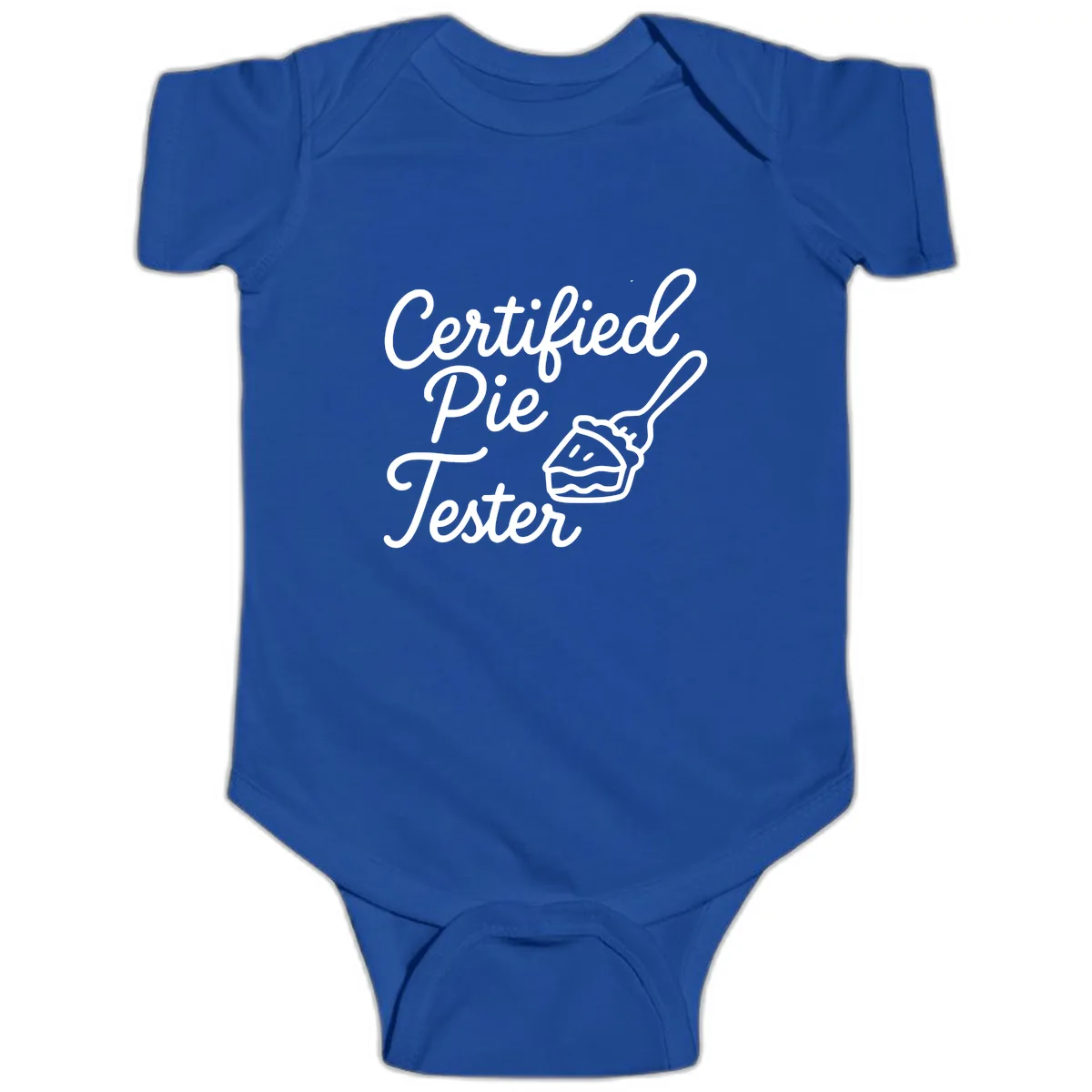Certified Pie Tester Design Baby Onesie in Royal