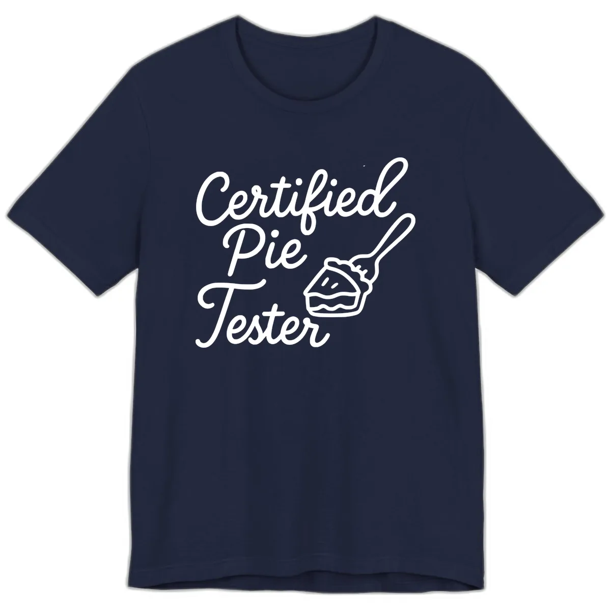 Certified Pie Tester Design Premium T-Shirt in Navy