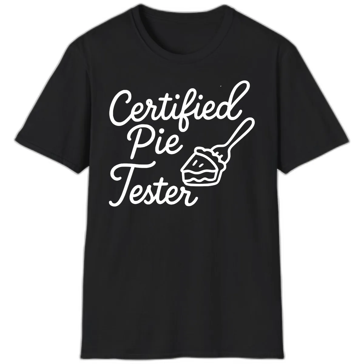 Certified Pie Tester Design T-Shirt in Black