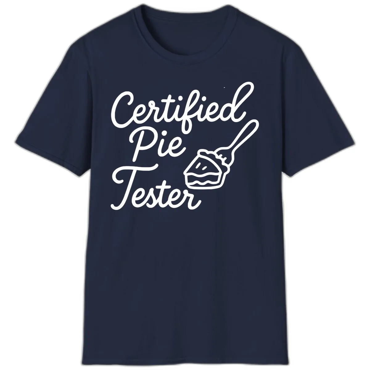Certified Pie Tester Design T-Shirt in Navy