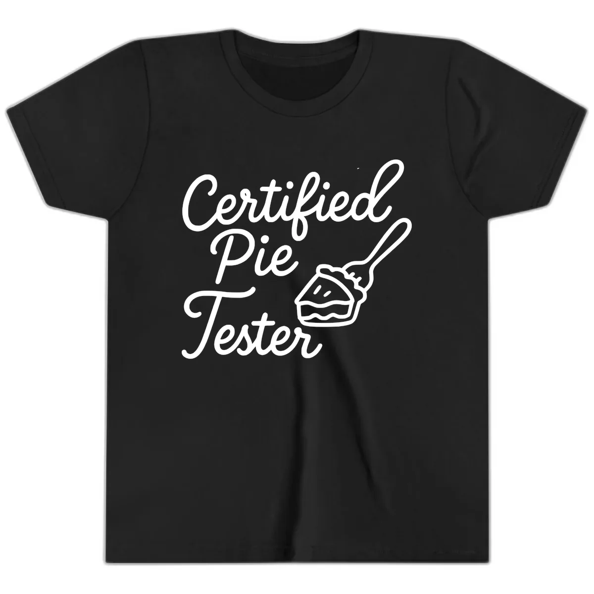 Certified Pie Tester Design Youth T-Shirt in Black