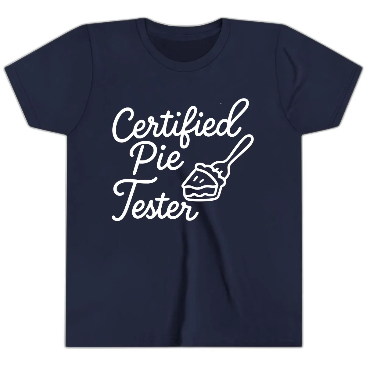 Certified Pie Tester Design Youth T-Shirt in Navy