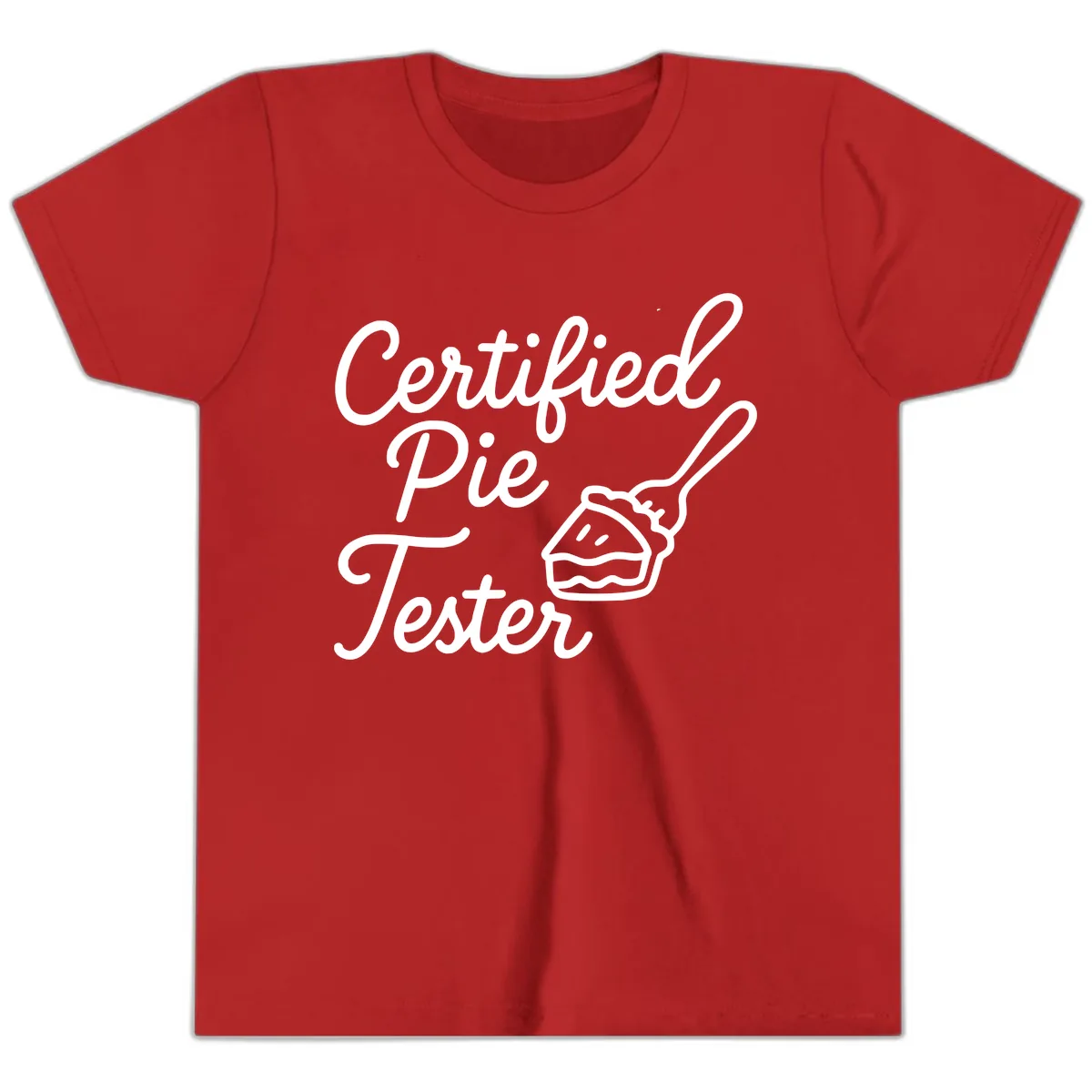 Certified Pie Tester Design Youth T-Shirt in Red