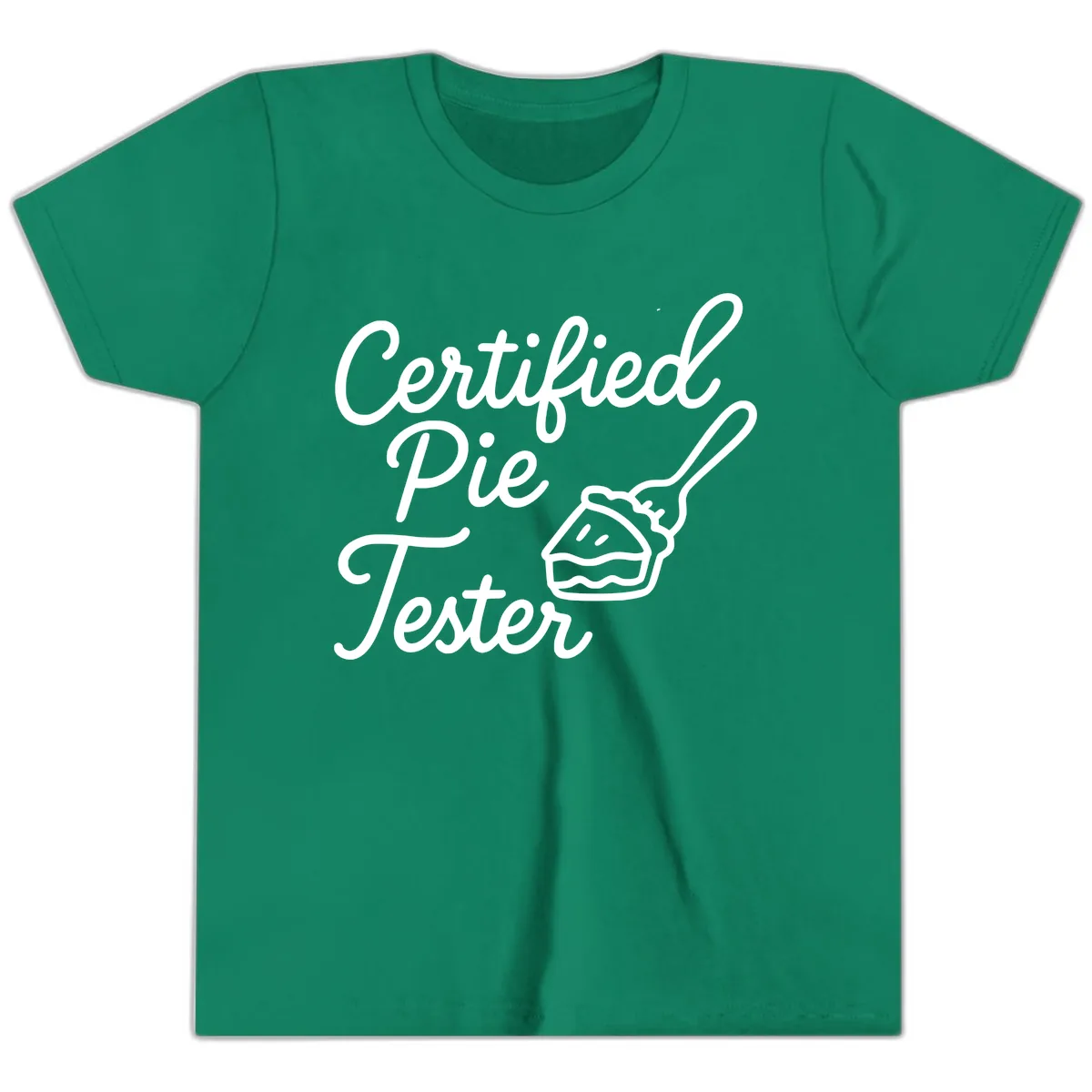 Certified Pie Tester Design Youth T-Shirt in Kelly