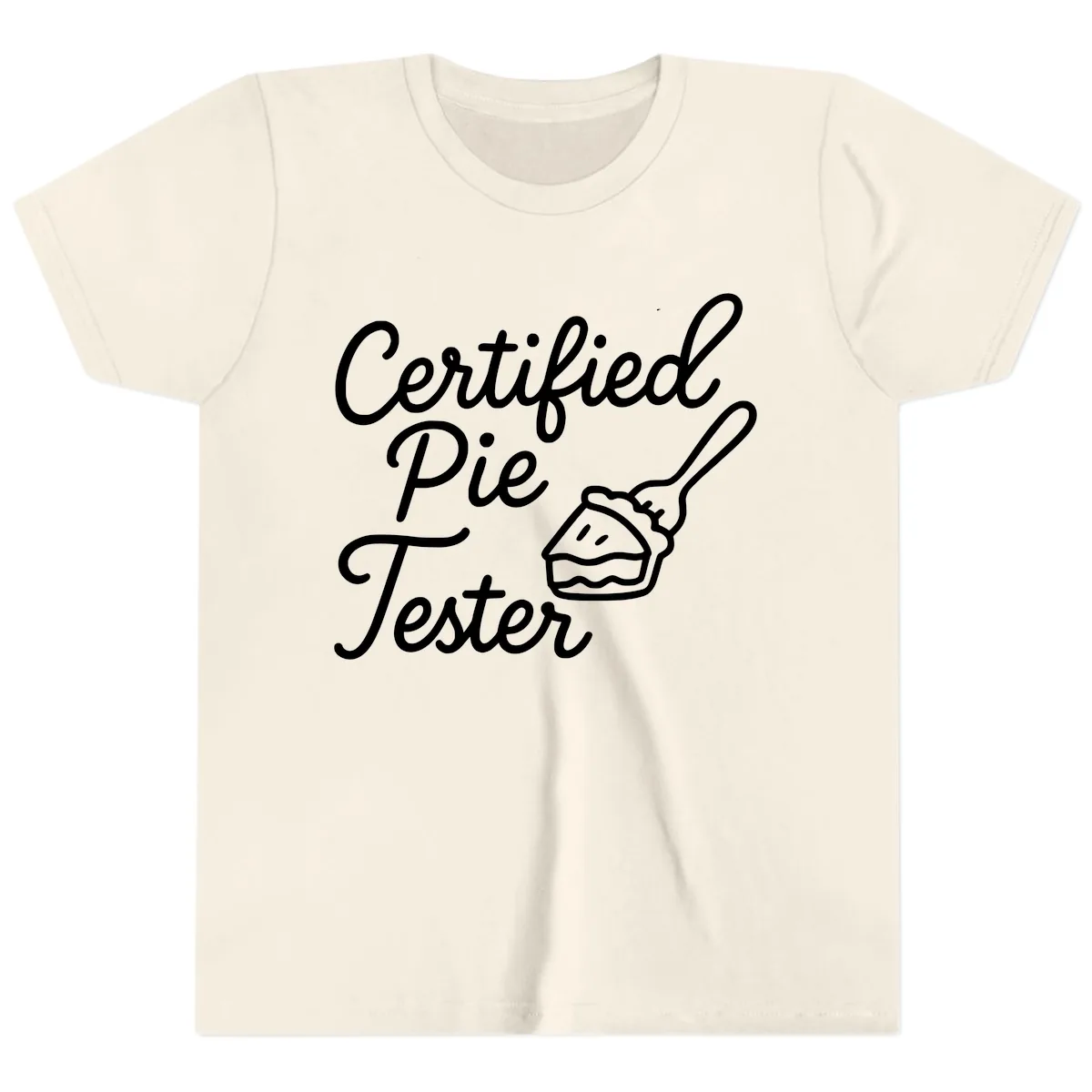 Certified Pie Tester Design Youth T-Shirt in Natural
