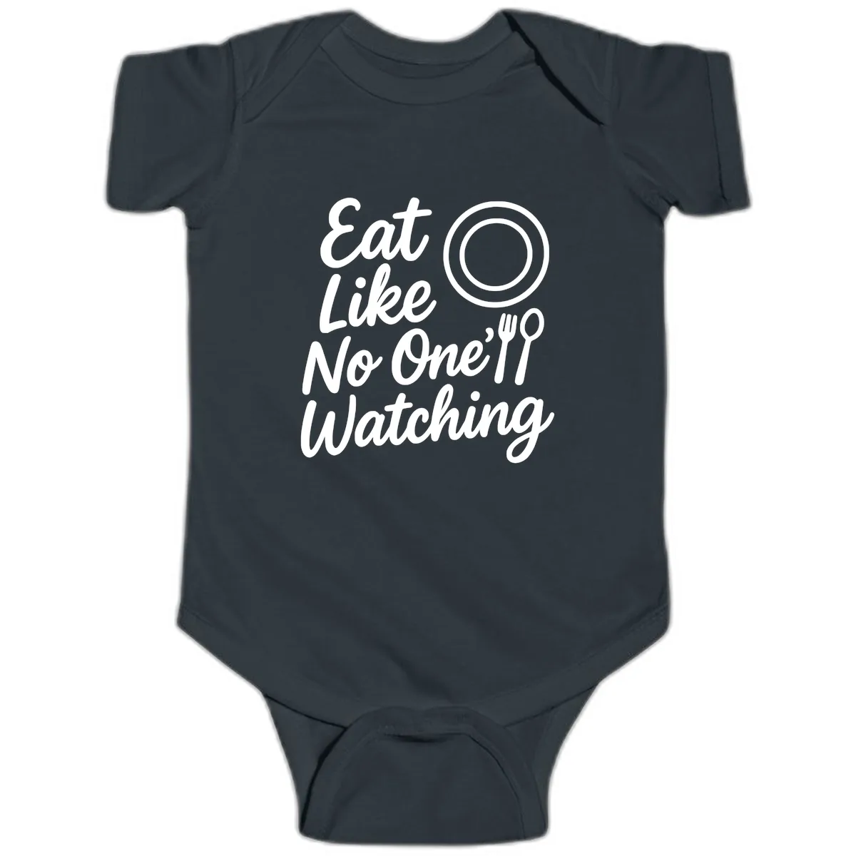 Eat Like No One Is Watching Baby Onesie in Black