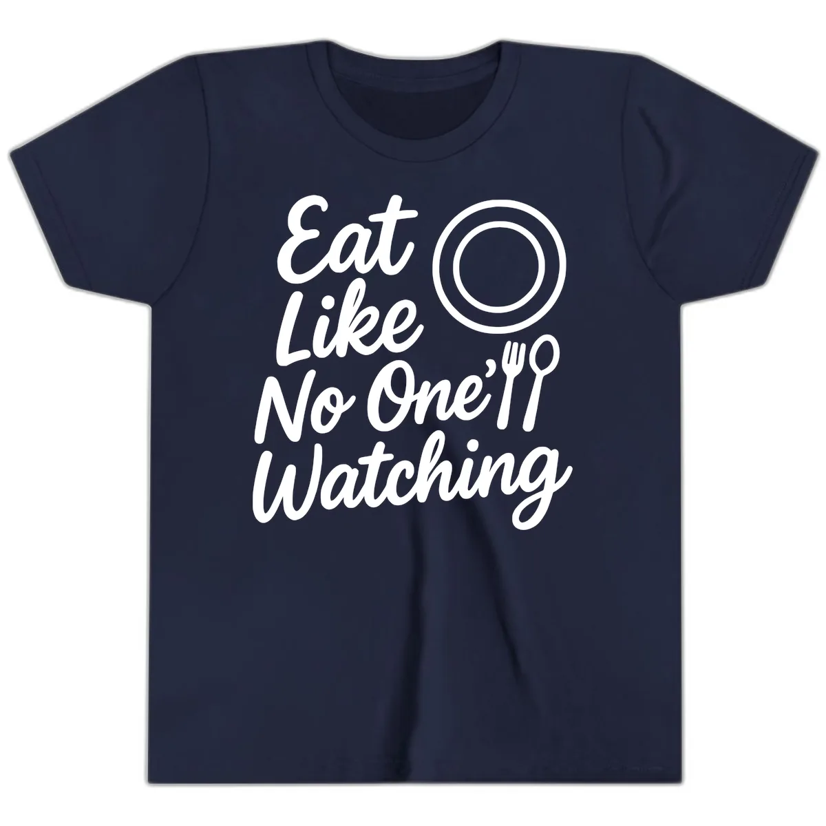 Eat Like No One Is Watching Youth T-Shirt in Navy