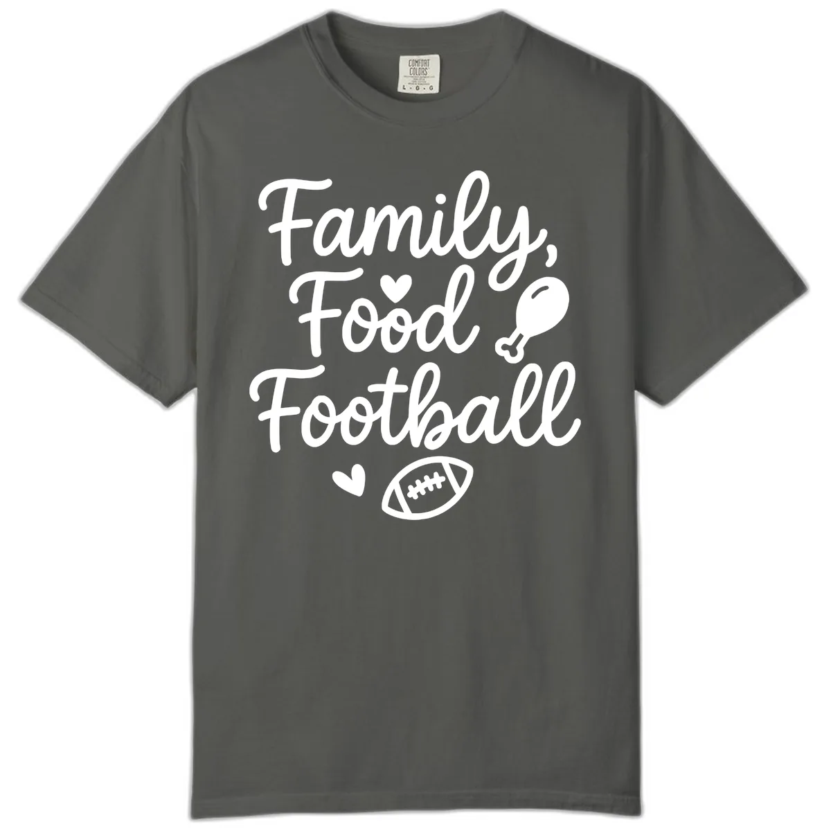 Family Food Football Thanksgiving Comfort Color in Pepper