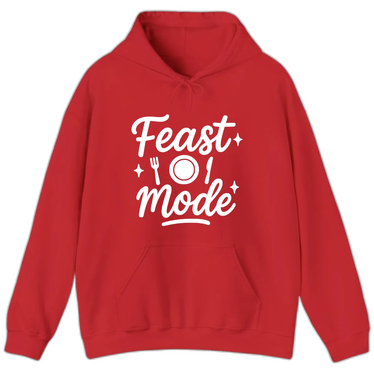 Feast Mode Typography Design Hoodie in Red
